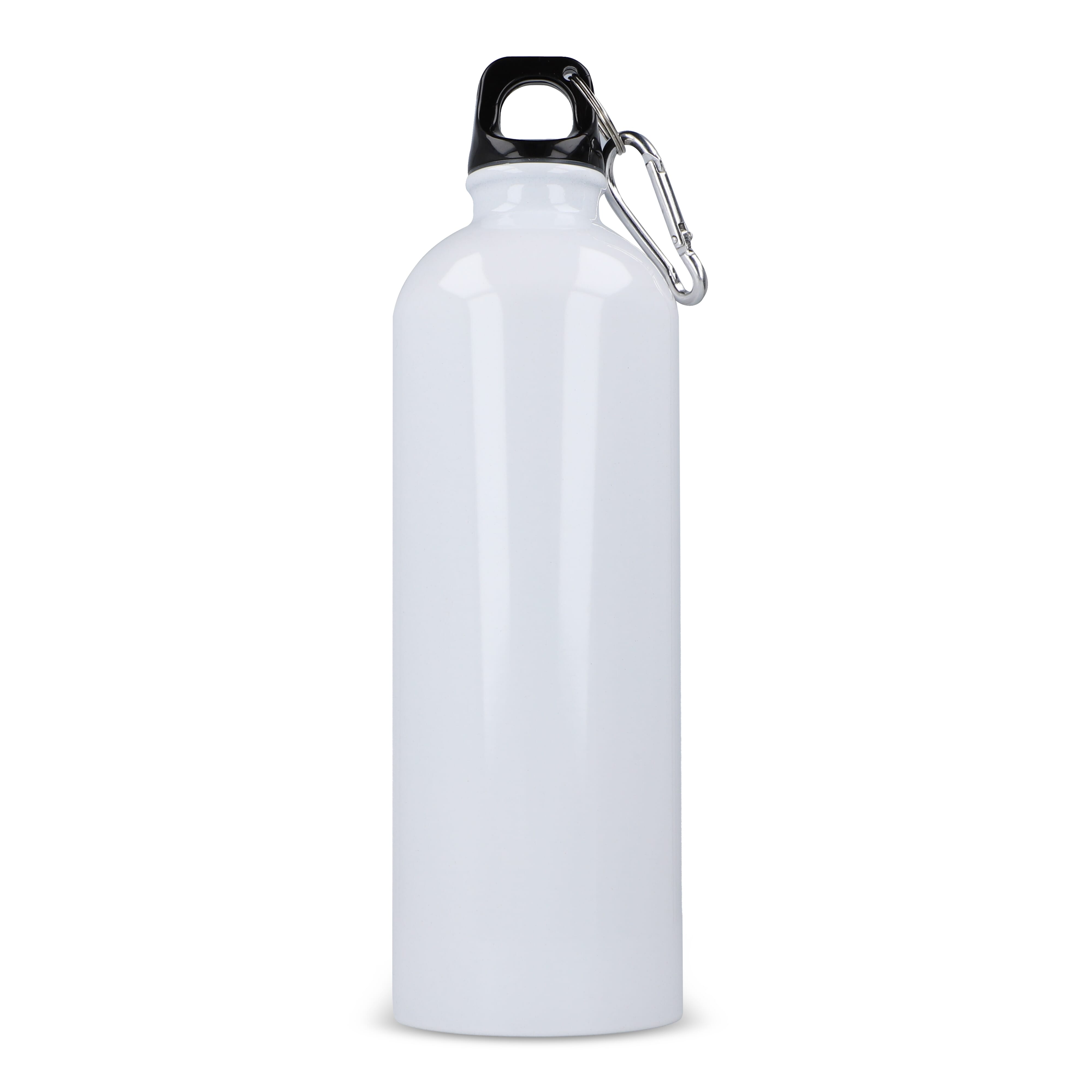 Edelstahl-Trinkflasche 750ml einwandig mit Karabiner, recycelt