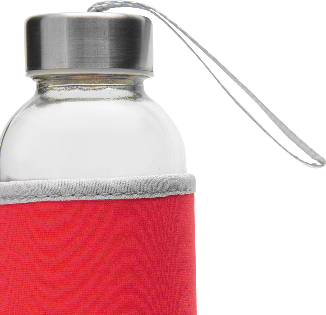 Glas-Trinkflasche TAKE WELL 450 ml mit Schutzhülle, bedruckbar