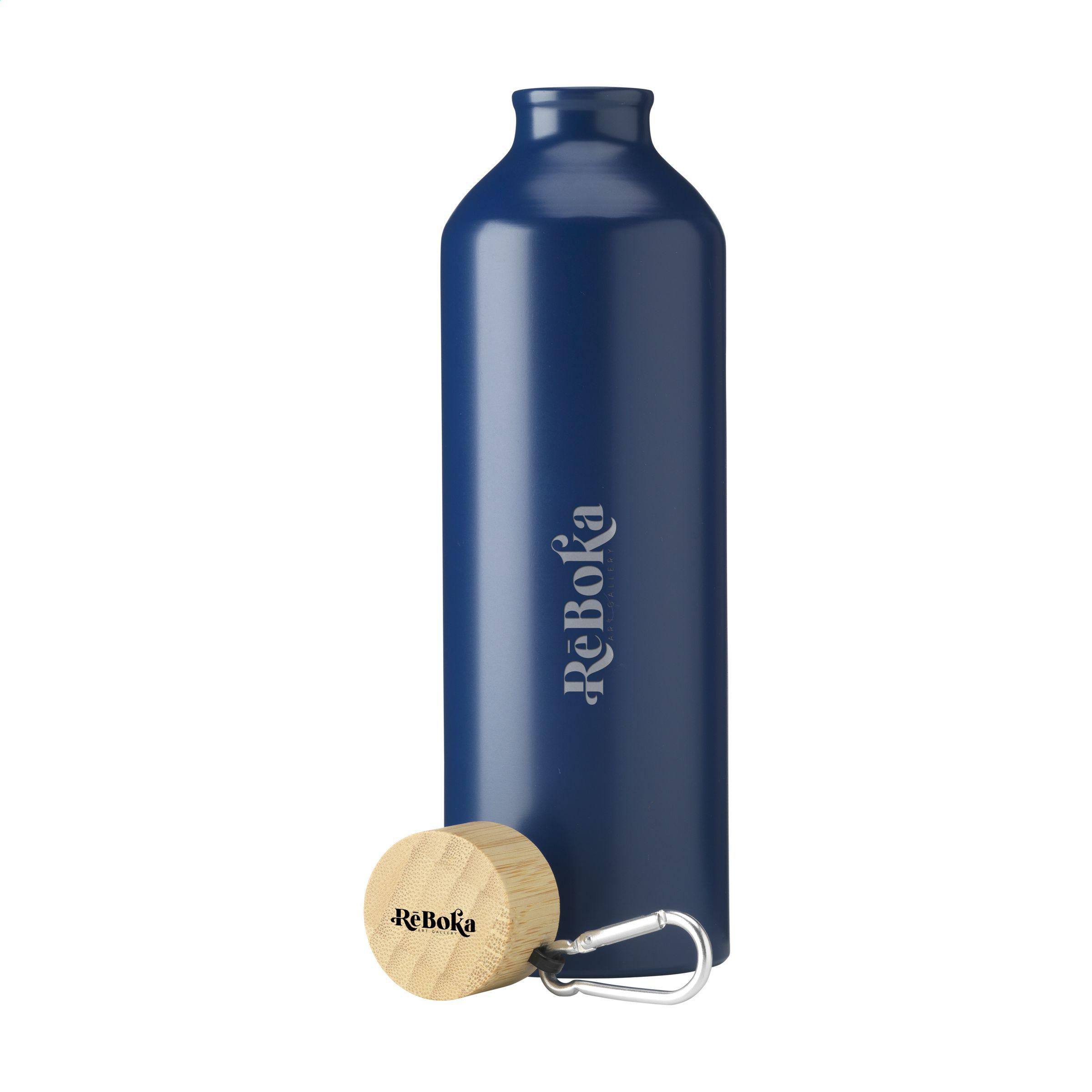 Edelstahl-Trinkflasche 750 ml, RCS recycelt, mit Bambusverschluss