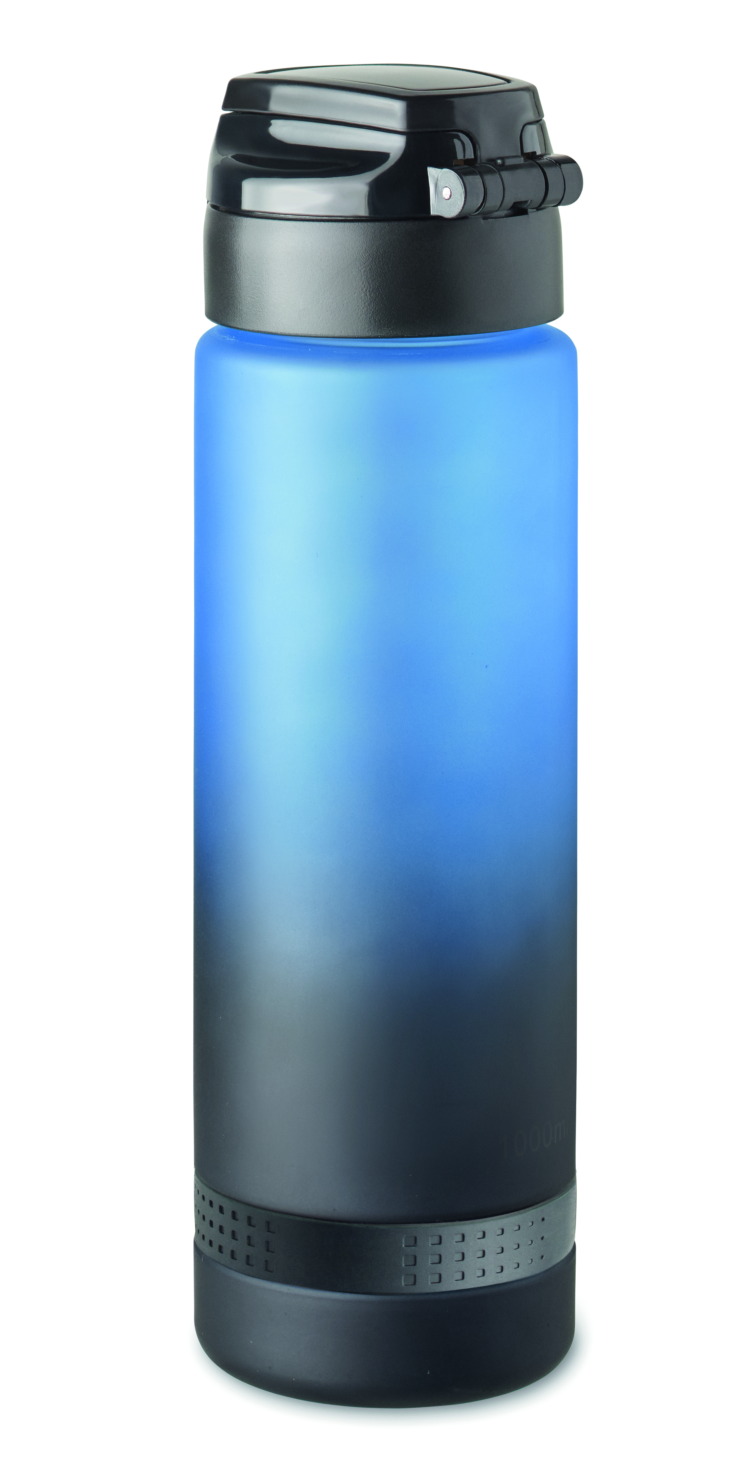 Sport-Trinkflasche RPET 1L LEVEL mit Zeitmarkierung & Flip-Top