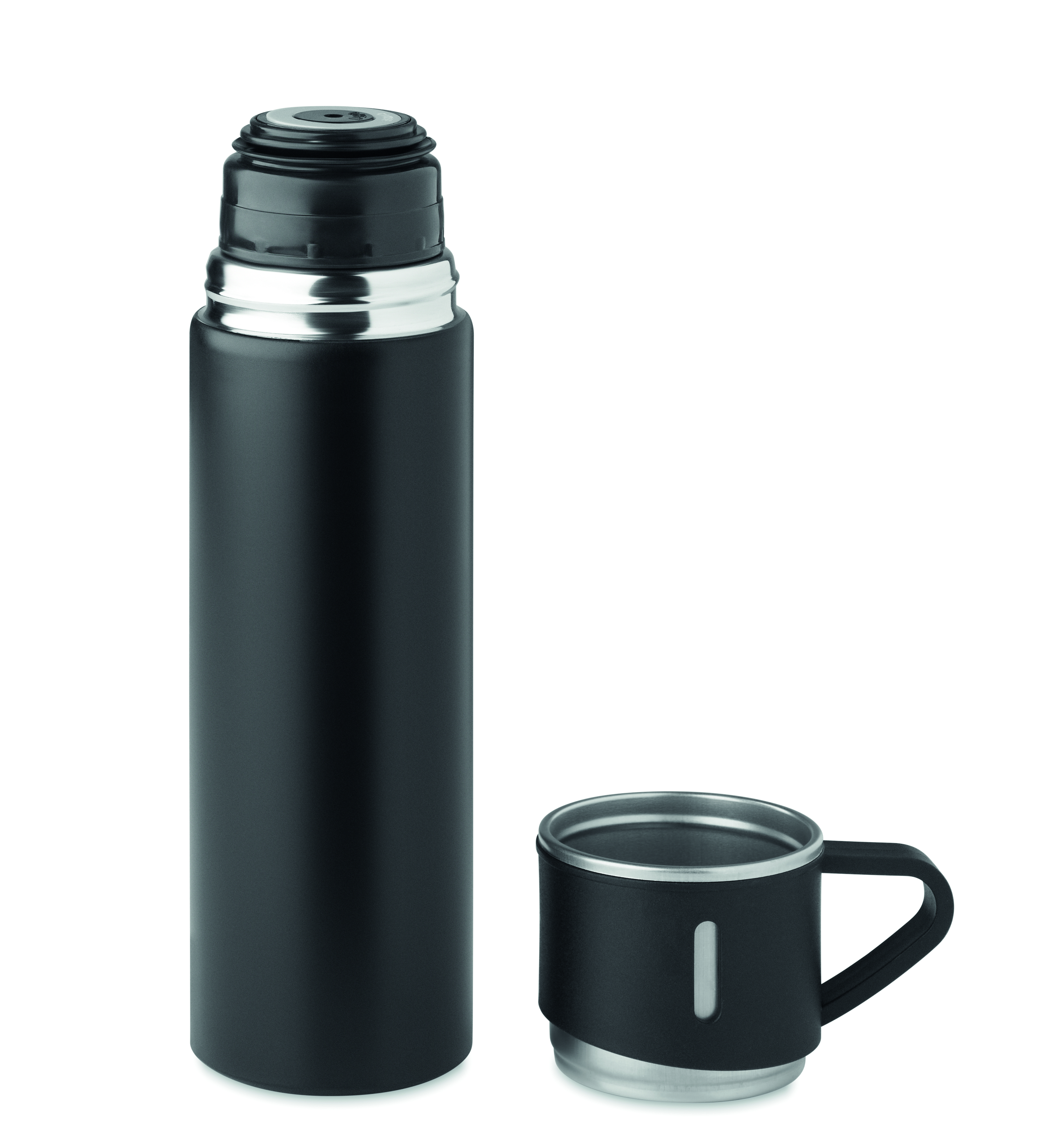 Isolierflasche Edelstahl 420 ml mit Becher-Set TONIA bedruckbar