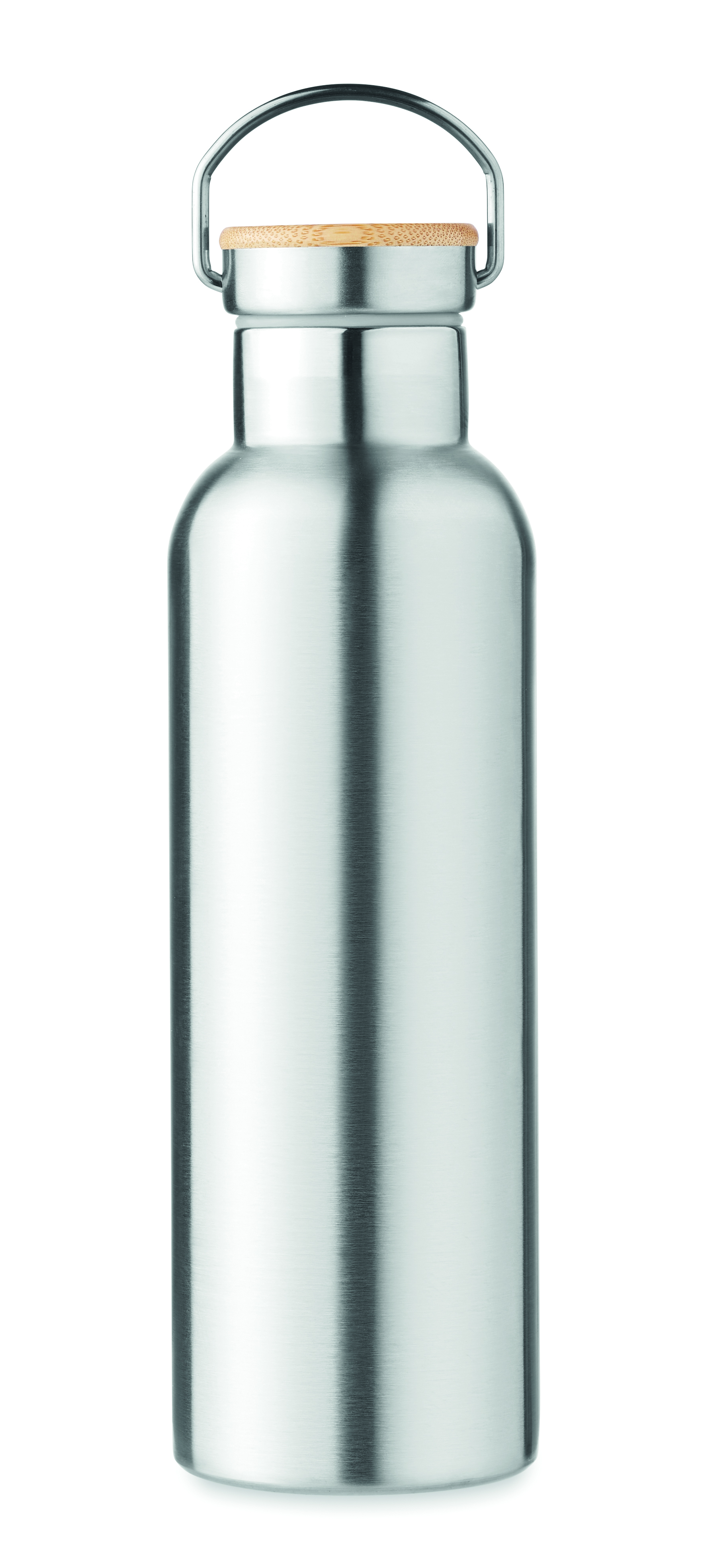 Isolierflasche 750 ml HELSINKI - Edelstahl, doppelwandig, Bambusdeckel