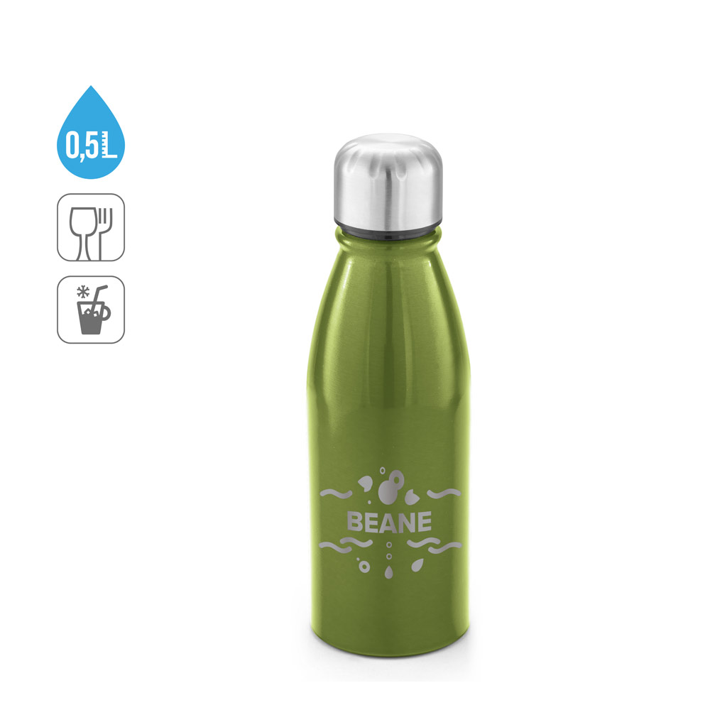BEANE Aluminium-Sportflasche 500 ml - Trinkflasche bedruckbar, viele Farben