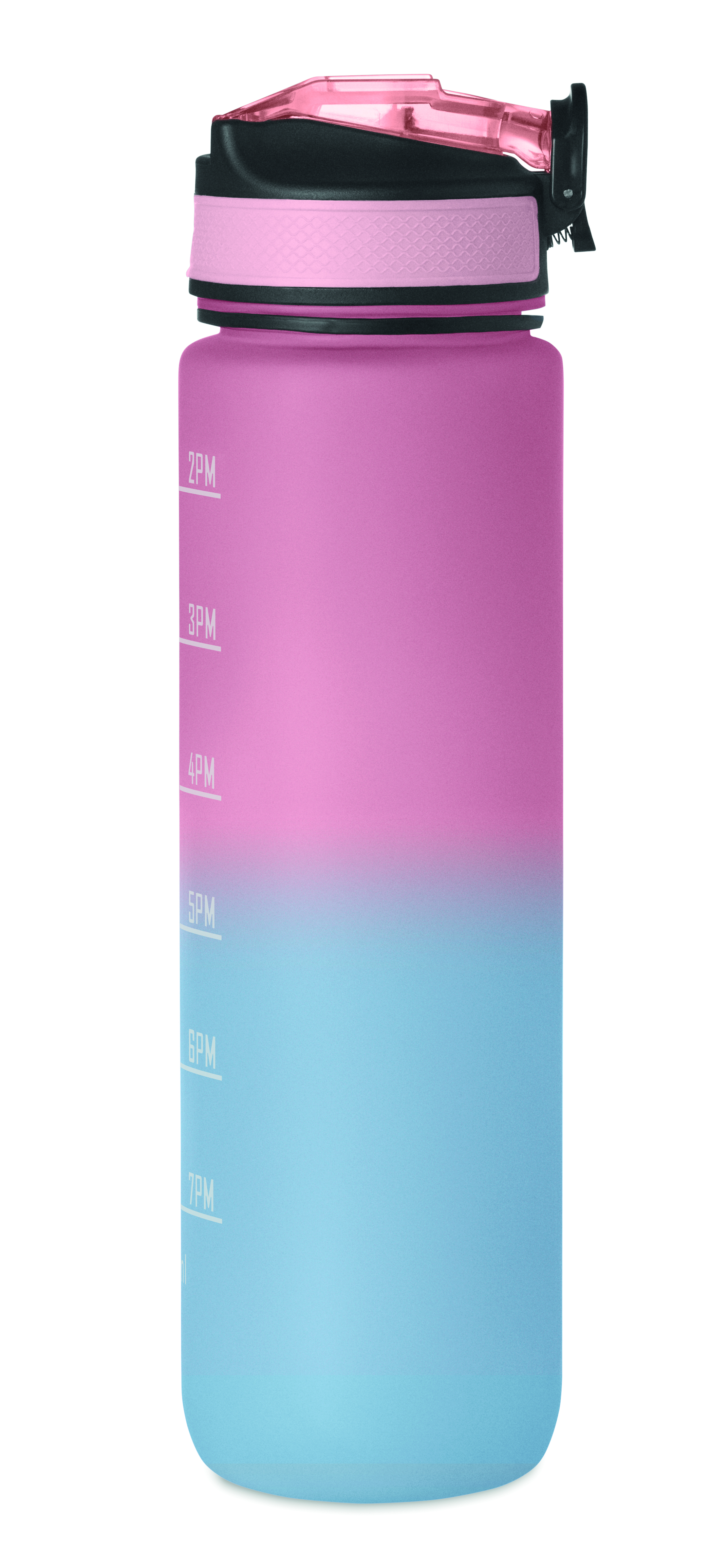 Sport-Trinkflasche RPET 1L ACTIVATE mit Trinkhalm & Zeitmarkierung