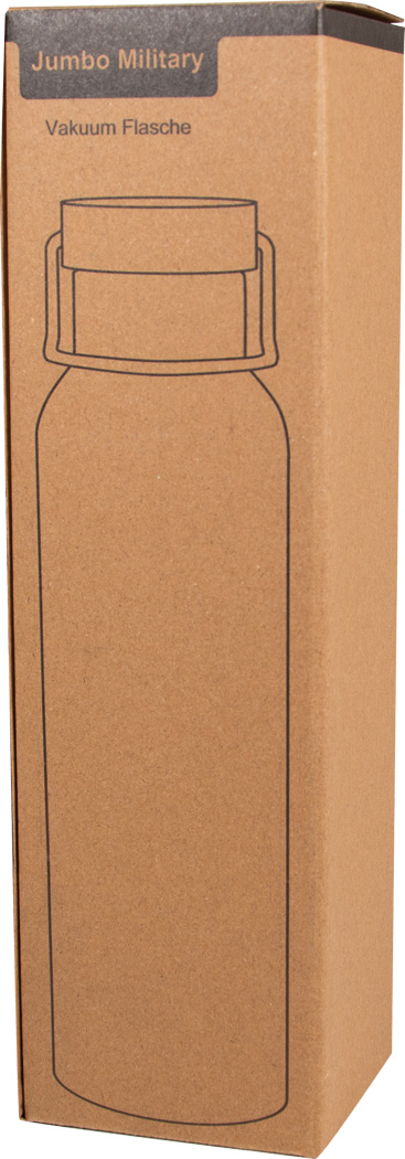 Vakuum-Isolierflasche JUMBO MILITARY 1000 ml Edelstahl mit Bambusdeckel