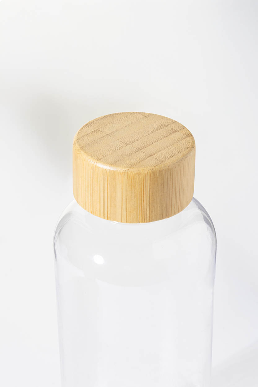 RPET-Trinkflasche Famboo 600 ml mit Bambusdeckel, bedruckbar