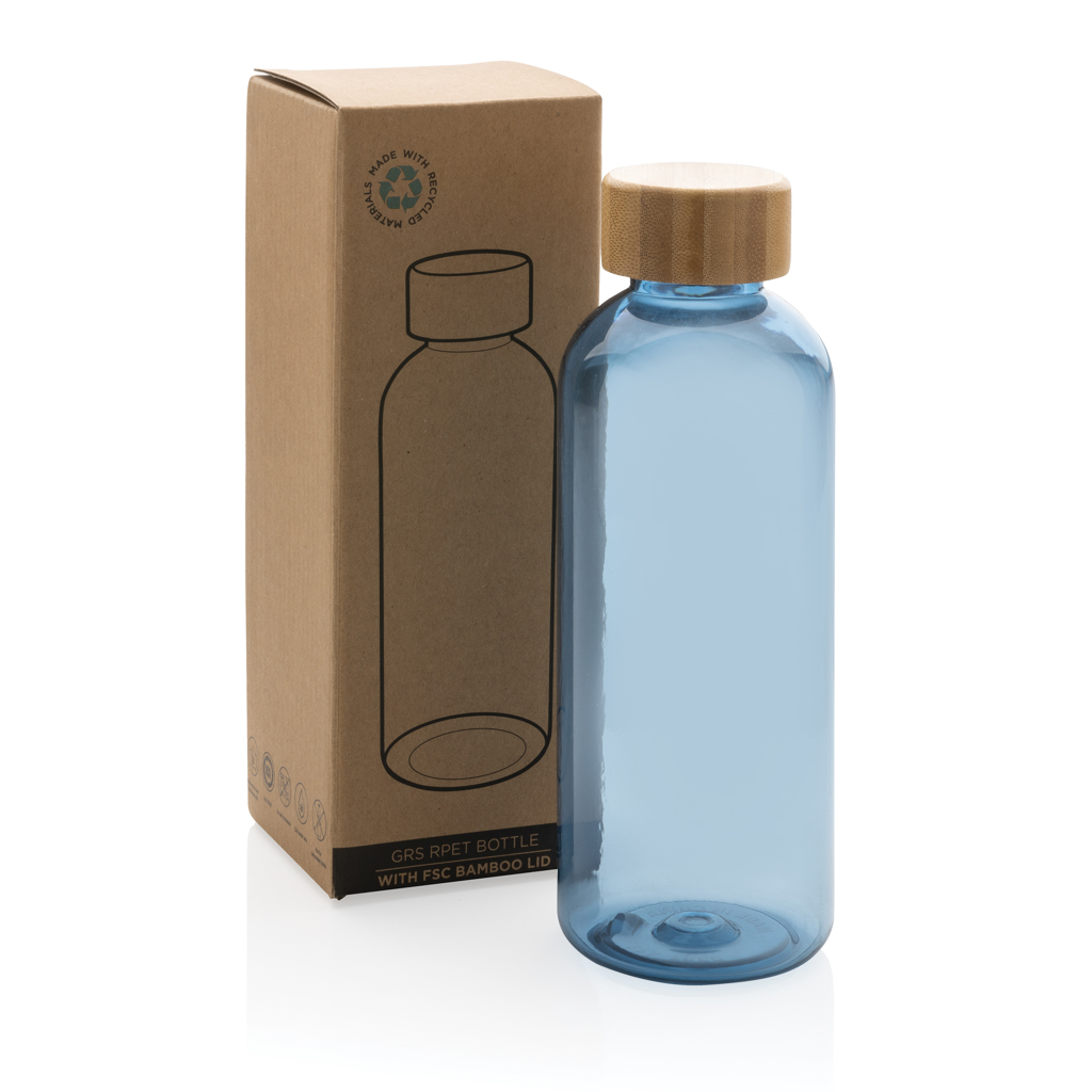rPET Trinkflasche 660ml mit Bambus-Deckel zum Bedrucken | RCS