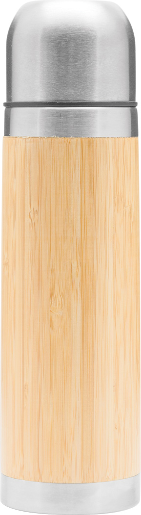 Vakuum-Isolierkanne BAMBOO SPACE - Edelstahl, Bambus, 450 ml, bedruckbar