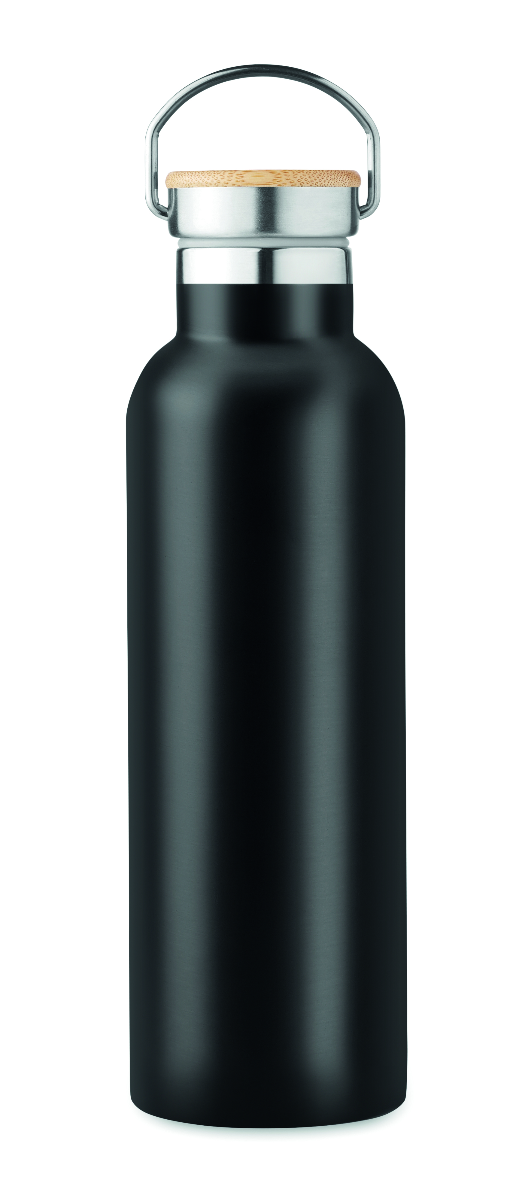 Isolierflasche 750 ml HELSINKI - Edelstahl, doppelwandig, Bambusdeckel