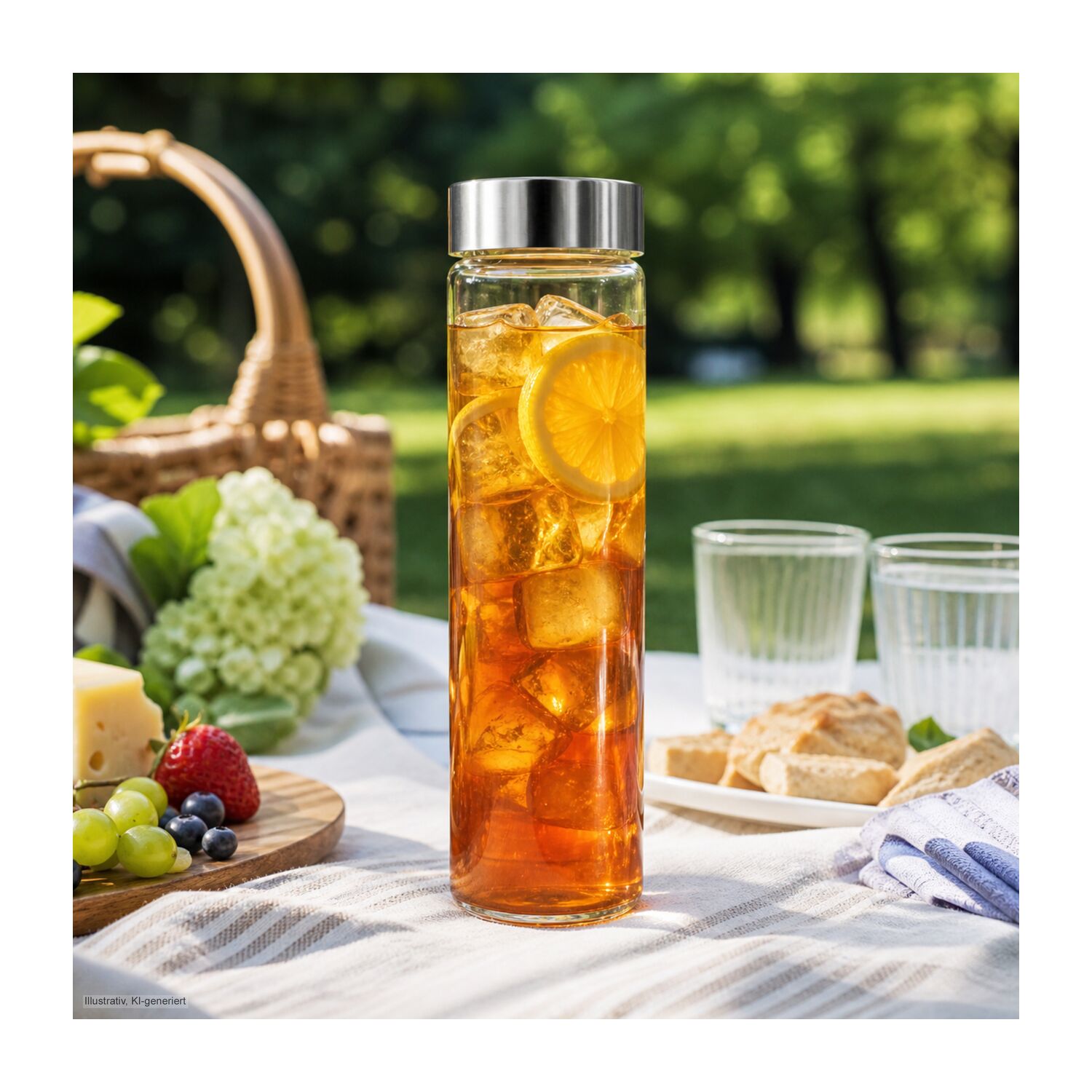 ROMINOX® Glaskaraffe Fiola 500 ml Borosilikatglas – bedruckbar