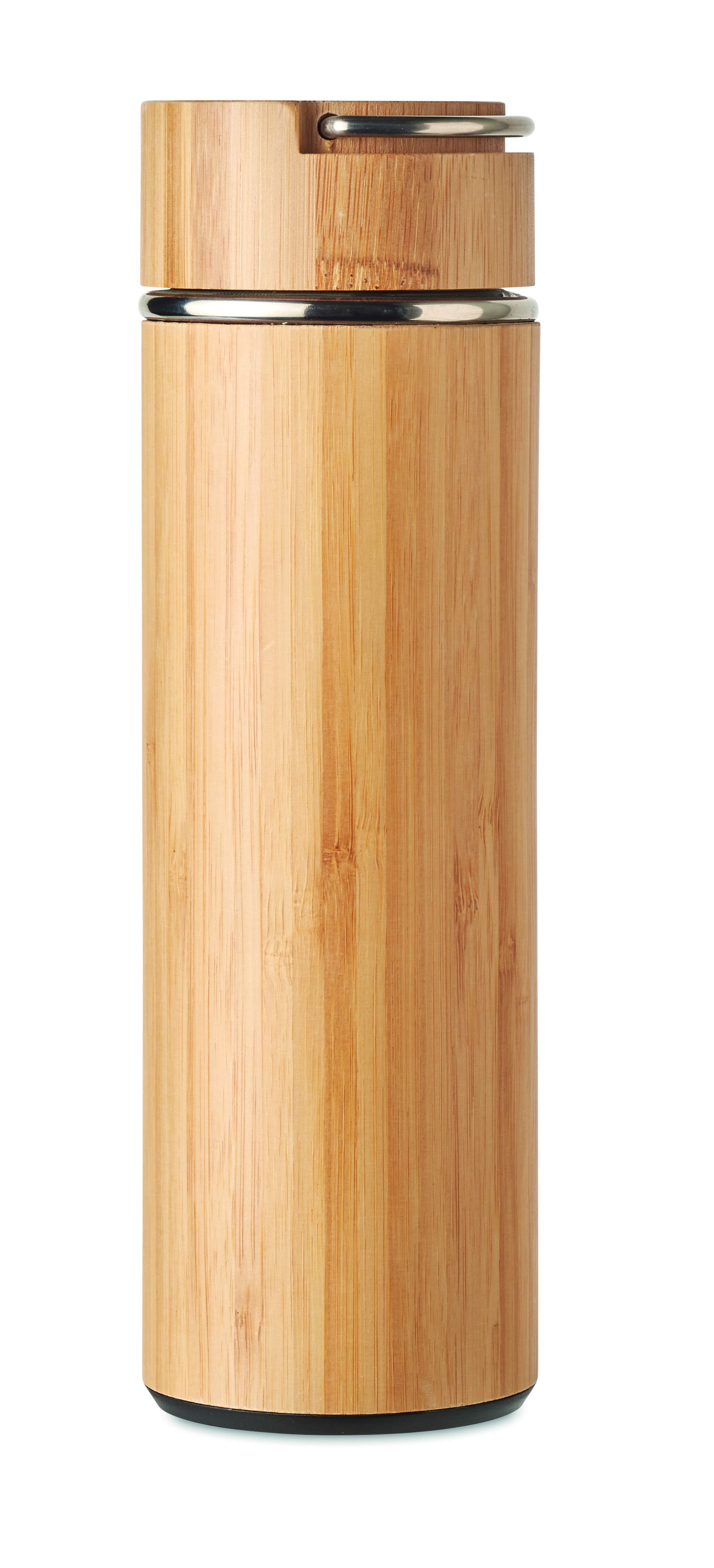 Isolierflasche TAMPERE 400ml Edelstahl mit Tee-Sieb, FSC®-Bambus