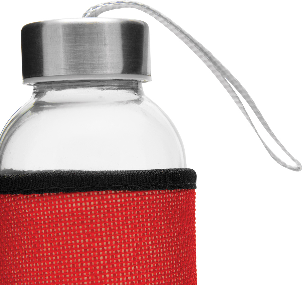 Glas-Trinkflasche TAKE JUTY 450 ml mit Jute-Hülle & Edelstahldeckel