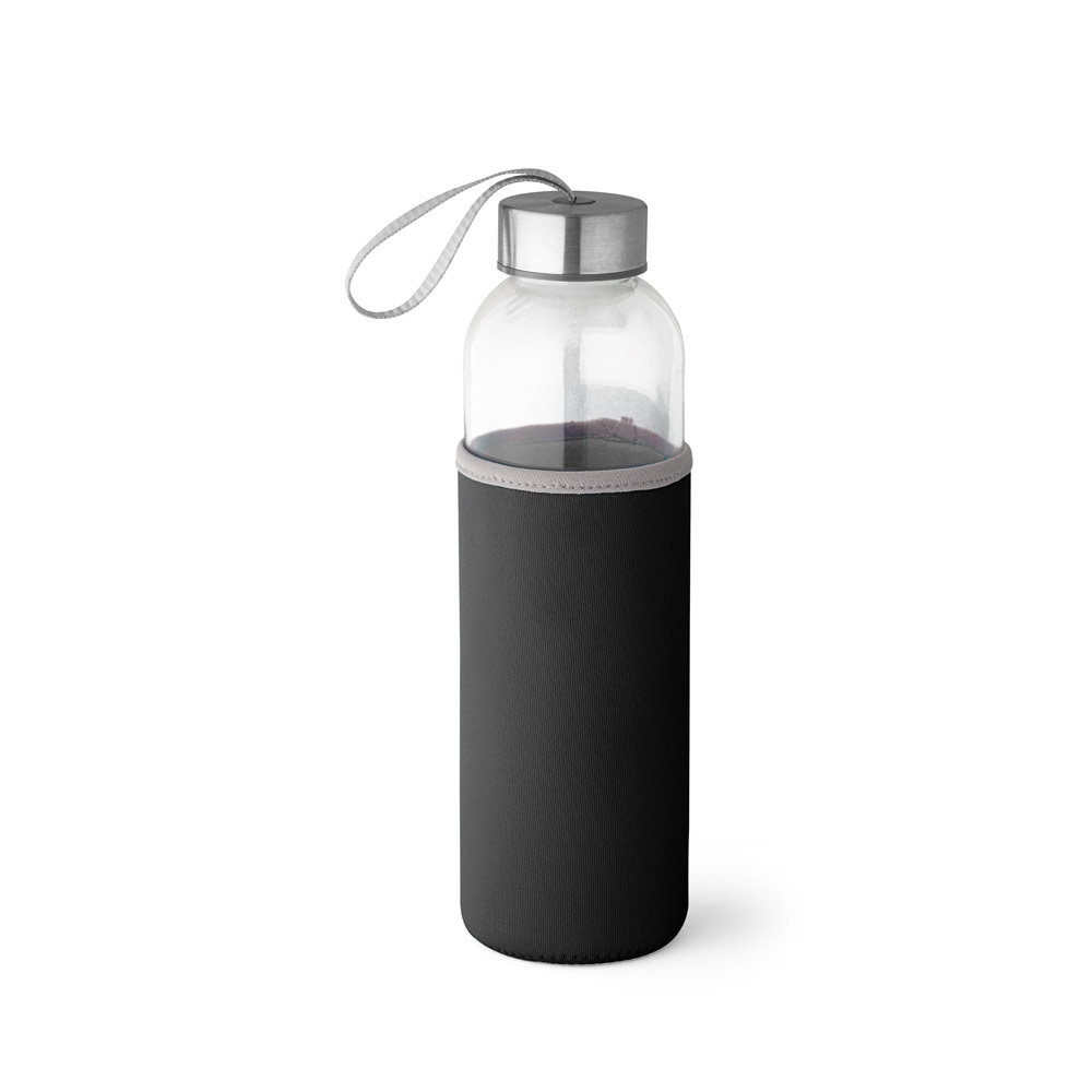 Sportflasche RAISE Glas & Edelstahl 520 ml – Trinkflasche bedruckbar