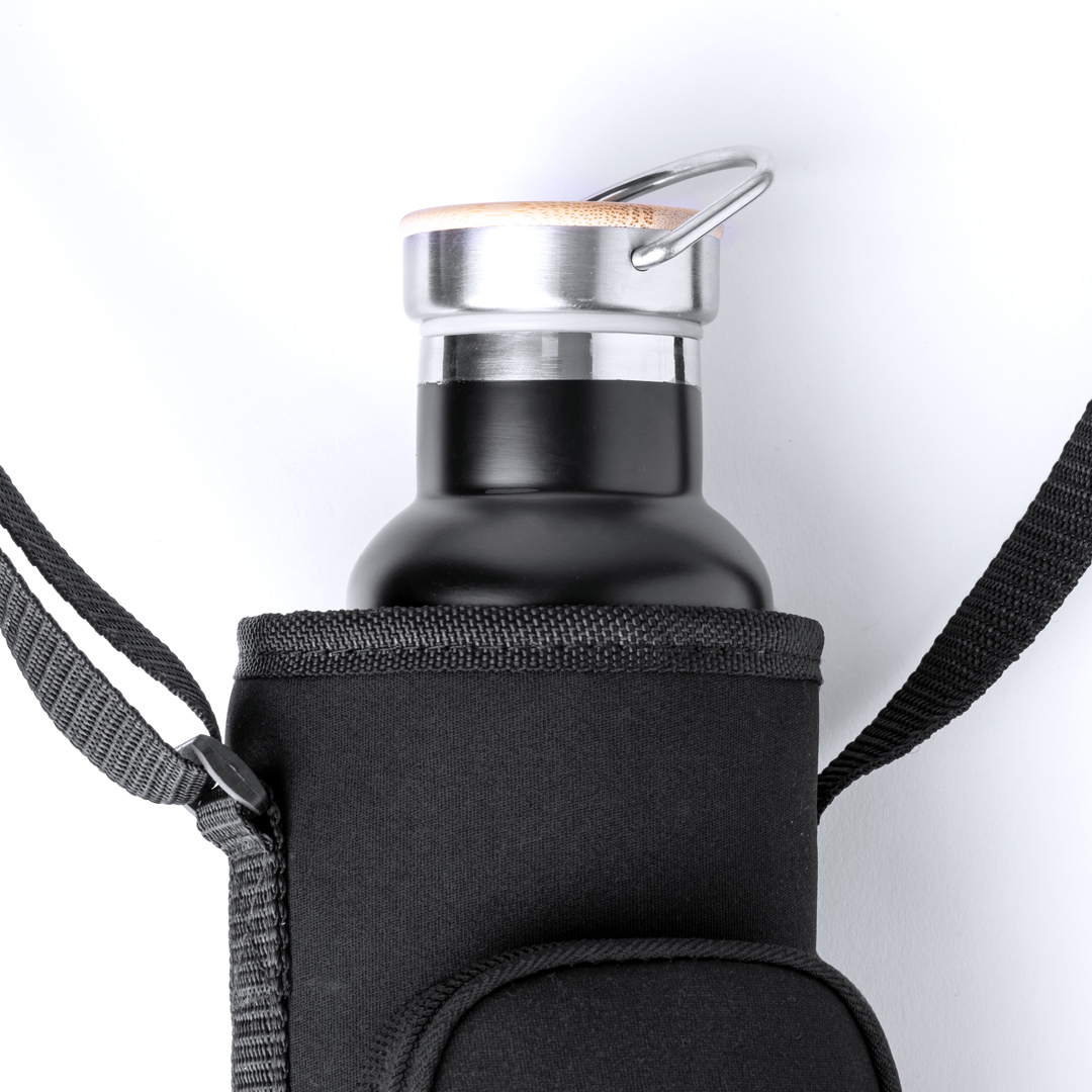 Flaschenhalter Rafle aus Softshell – mit Schultergurt, bedruckbar