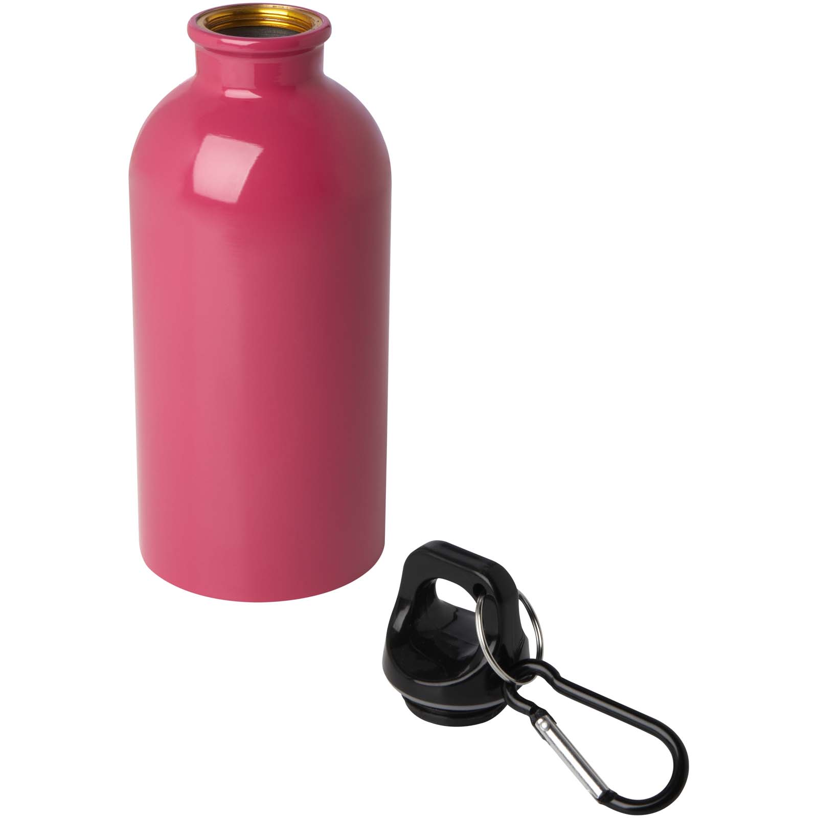 Edelstahl-Trinkflasche Oregon 400 ml, einwandig, mit Karabinerhaken