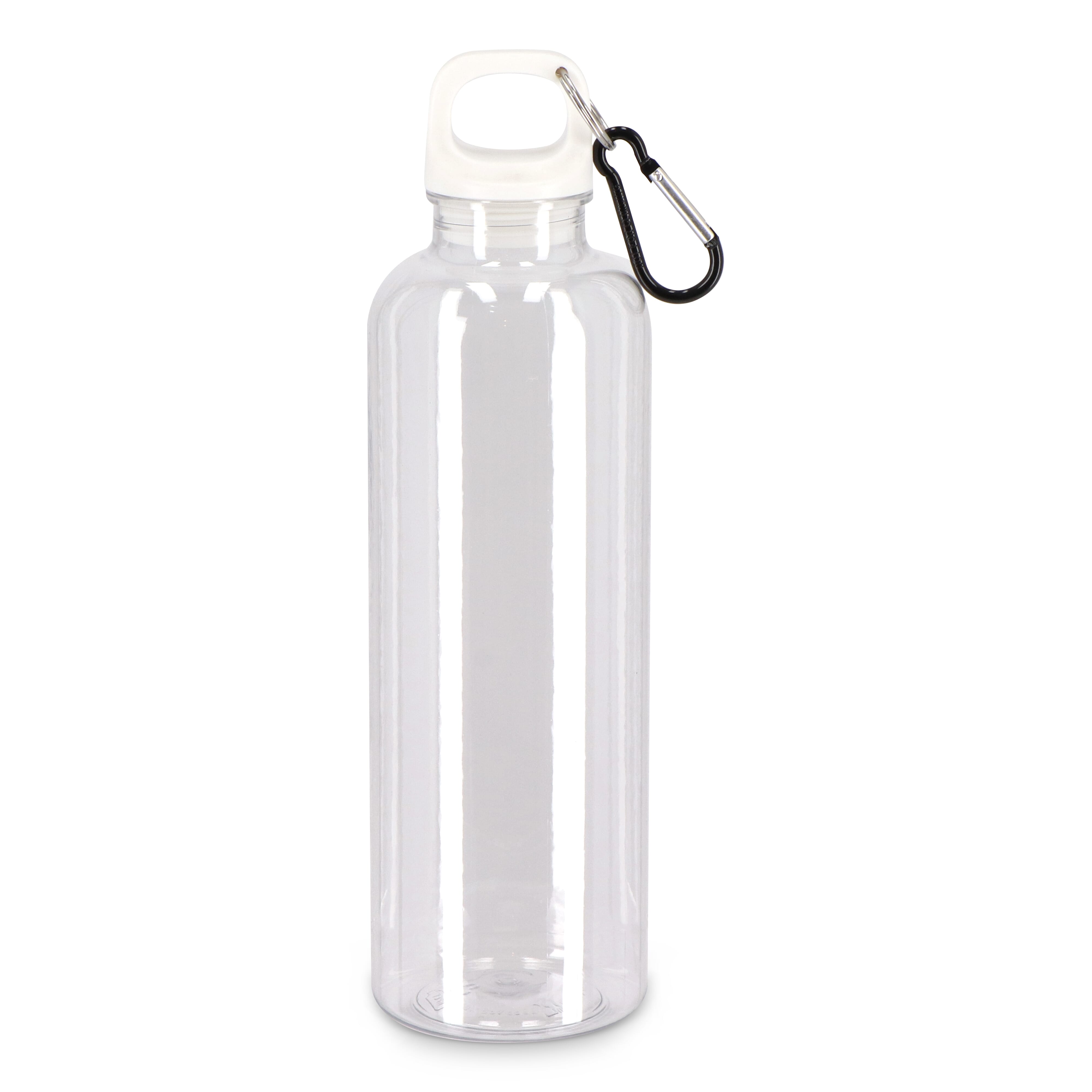 Trinkflasche R-PET 750 ml mit Karabiner – bedruckbar als Werbeartikel