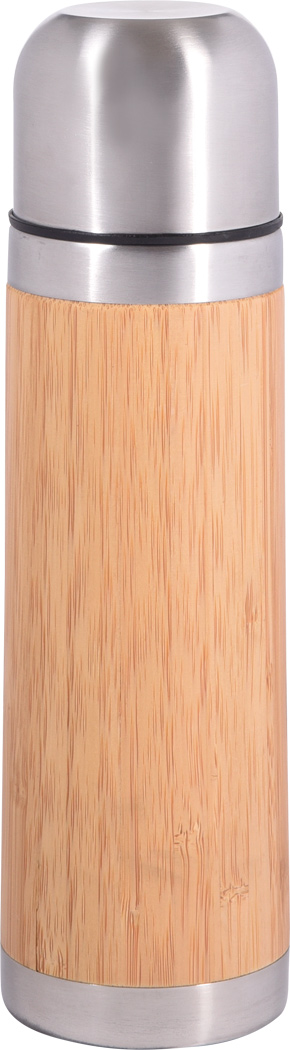 Vakuum-Isolierkanne BAMBOO SPACE - Edelstahl, Bambus, 450 ml, bedruckbar