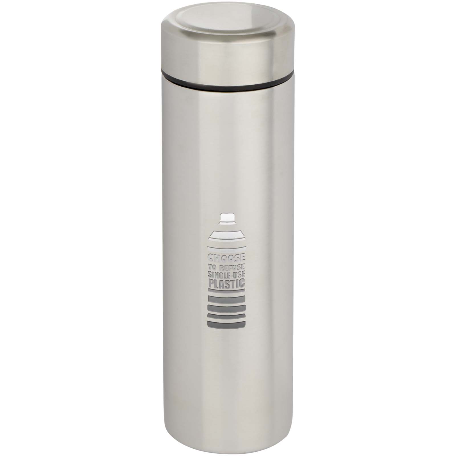 Edelstahl Isolierflasche 450 ml Taylor mit Teesieb – Doppelwand, bedruckbar
