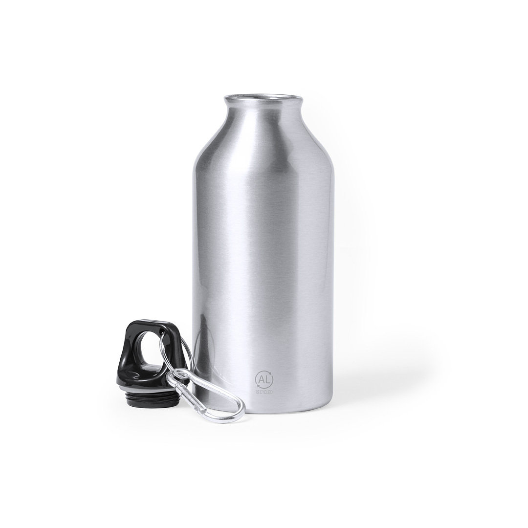 Trinkflasche Seirex 400 ml aus recyceltem Aluminium, bedruckbar