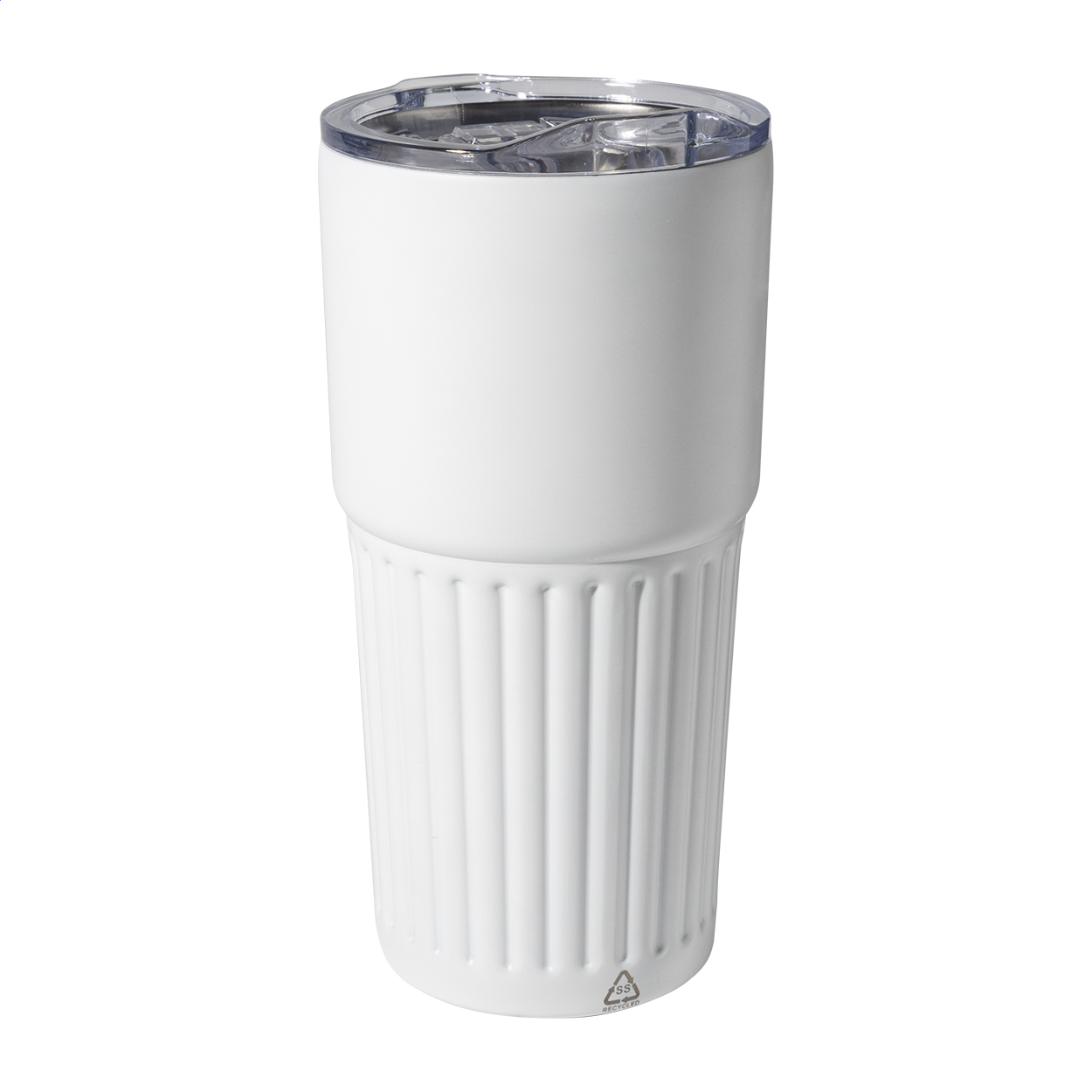 Thermobecher Streaky Tall 600 ml, recycelter Edelstahl, bedruckbar