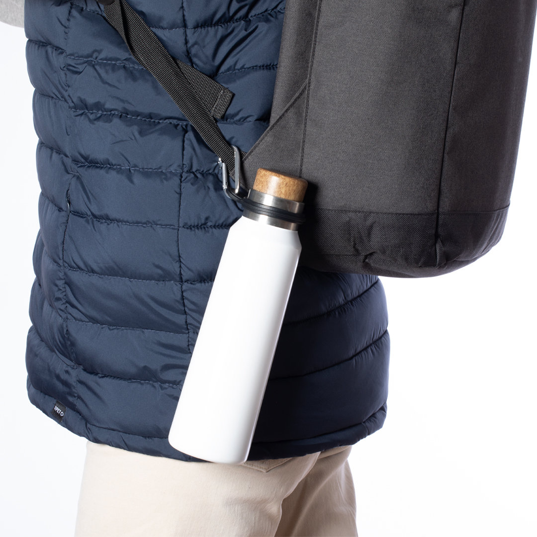 Flaschenhalter Gotan aus Silikon mit Aluminiumkarabiner, bedruckbar