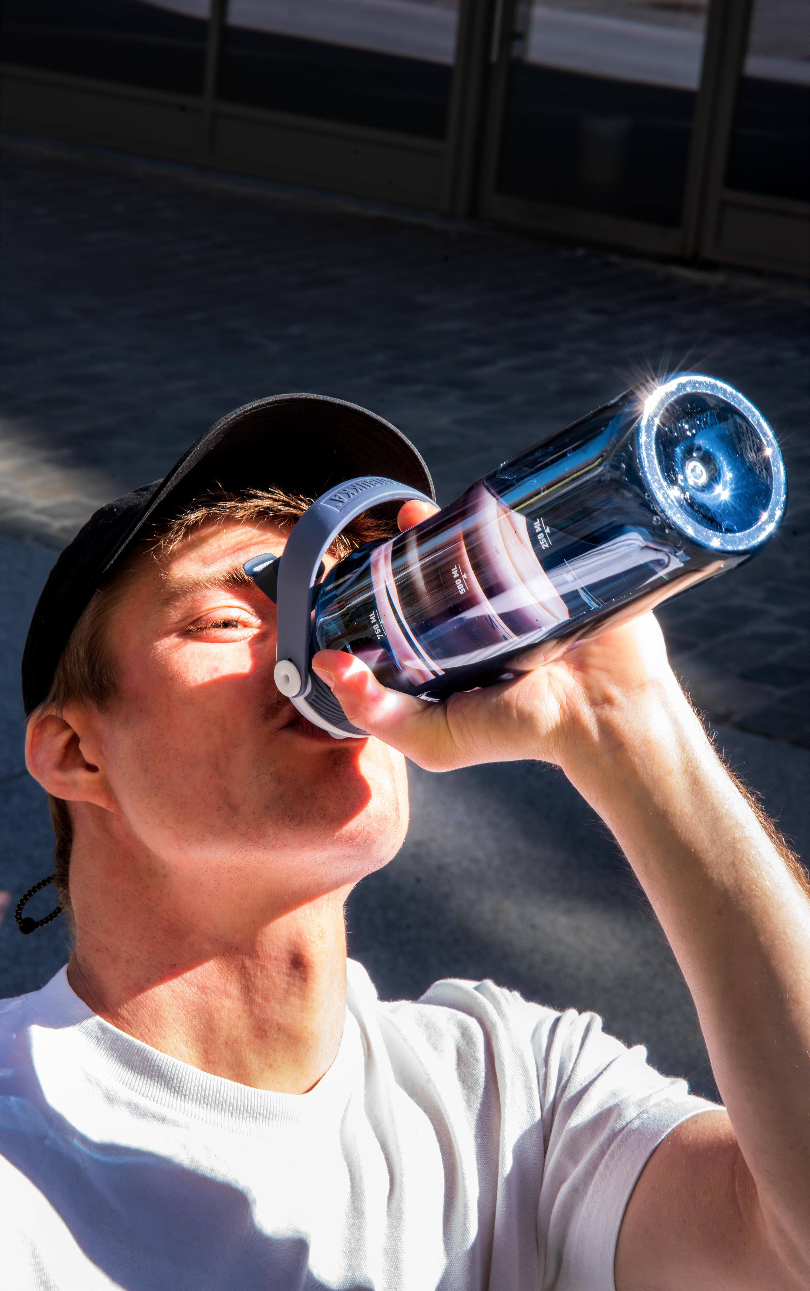 Kambukka® Dupla Hydrated Trinkflasche 1 L Tritan mit Strohhalm bedruckbar