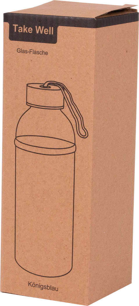 Glas-Trinkflasche TAKE WELL 450 ml mit Schutzhülle, bedruckbar