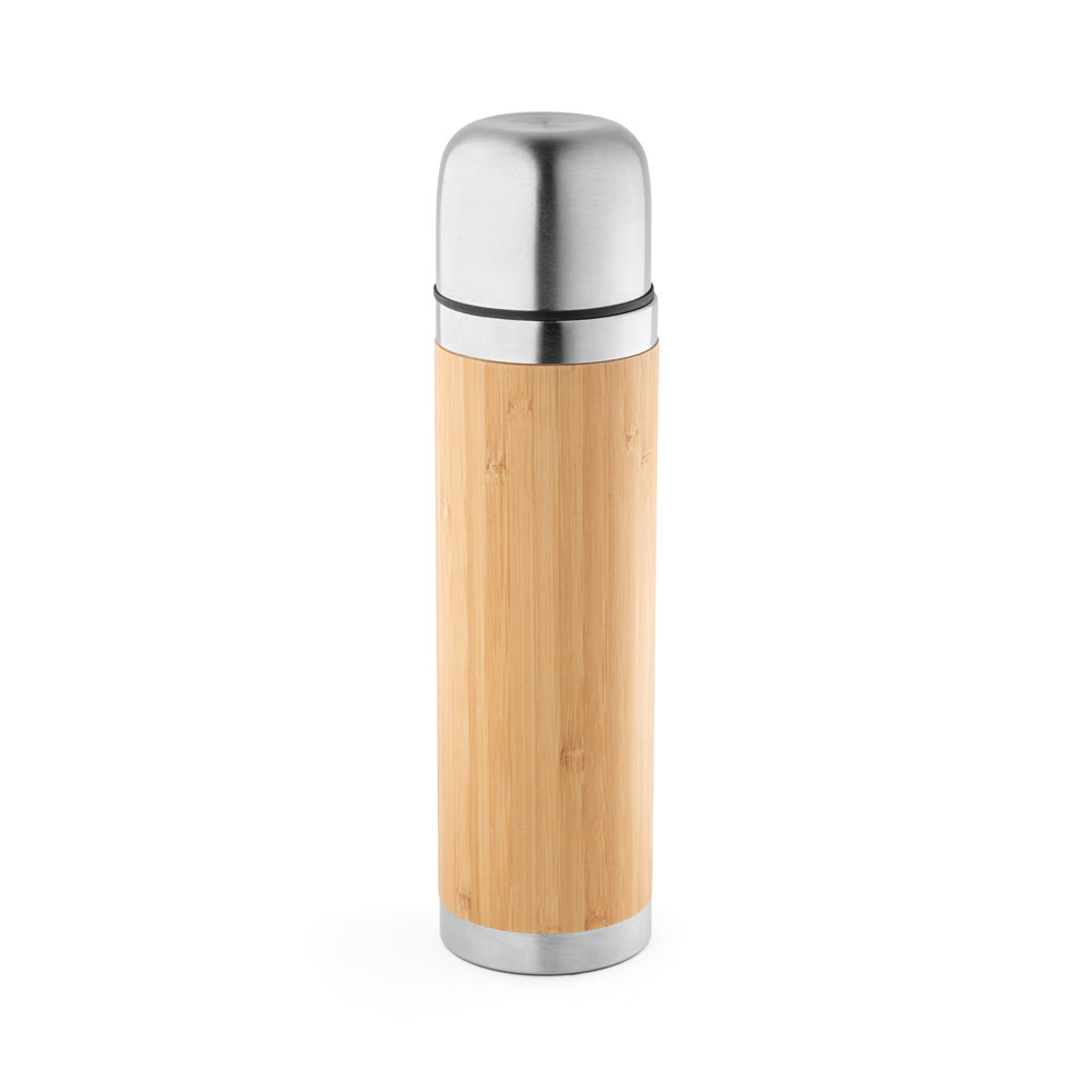 Thermoskanne CEYLON 450 ml – Edelstahl & Bambus, bedruckbar