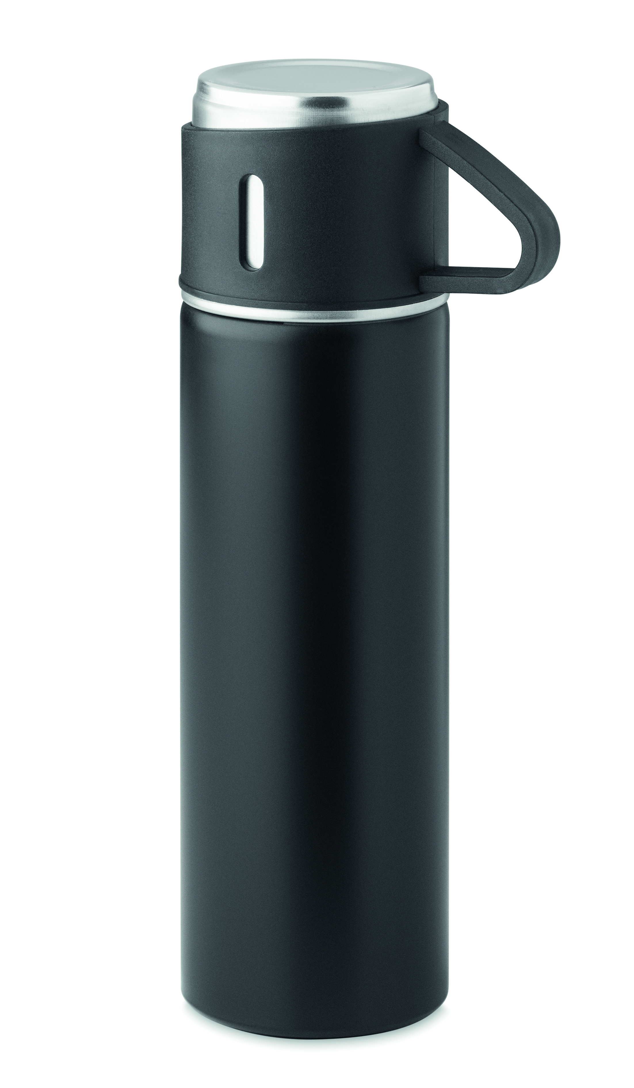 Isolierflasche Edelstahl 420 ml mit Becher-Set TONIA bedruckbar