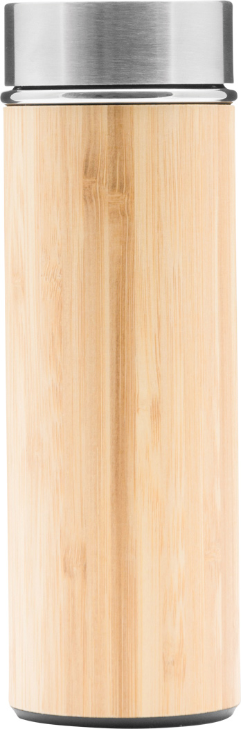 Isolierflasche BAMBOO GO 350 ml – Edelstahl/Bambus, bedruckbar
