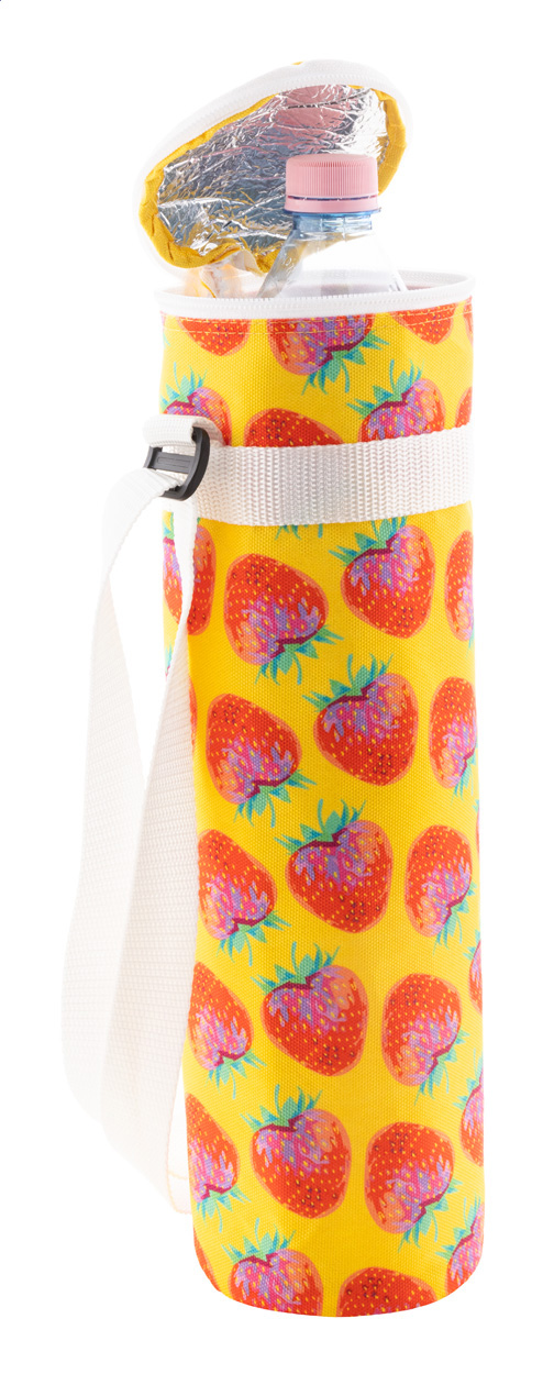 Flaschen-Kühltasche CreaCool Aqua aus RPET, für 1,5 l, bedruckbar