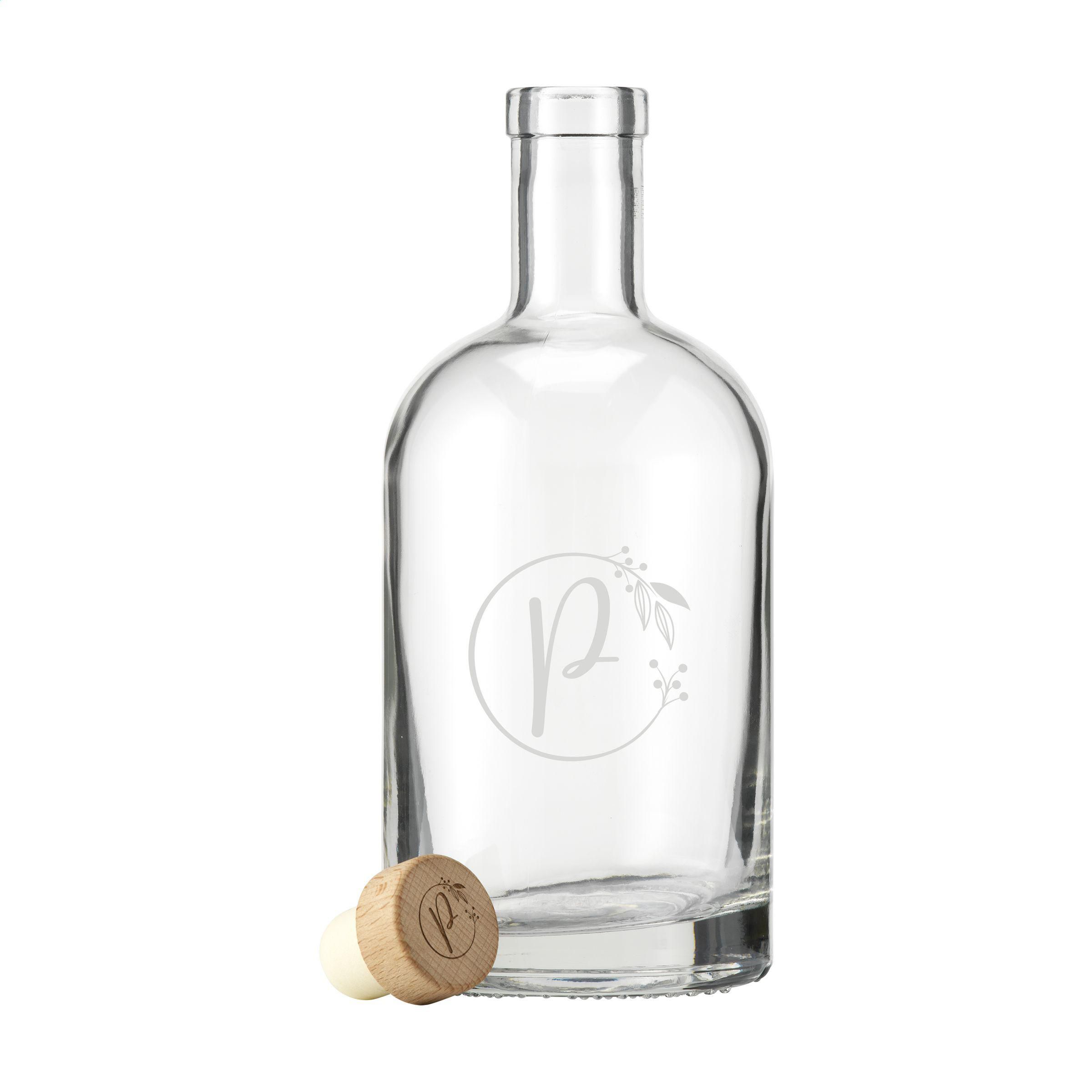 Glasflasche Helsinki 700 ml mit Holz-Korkverschluss bedruckbar