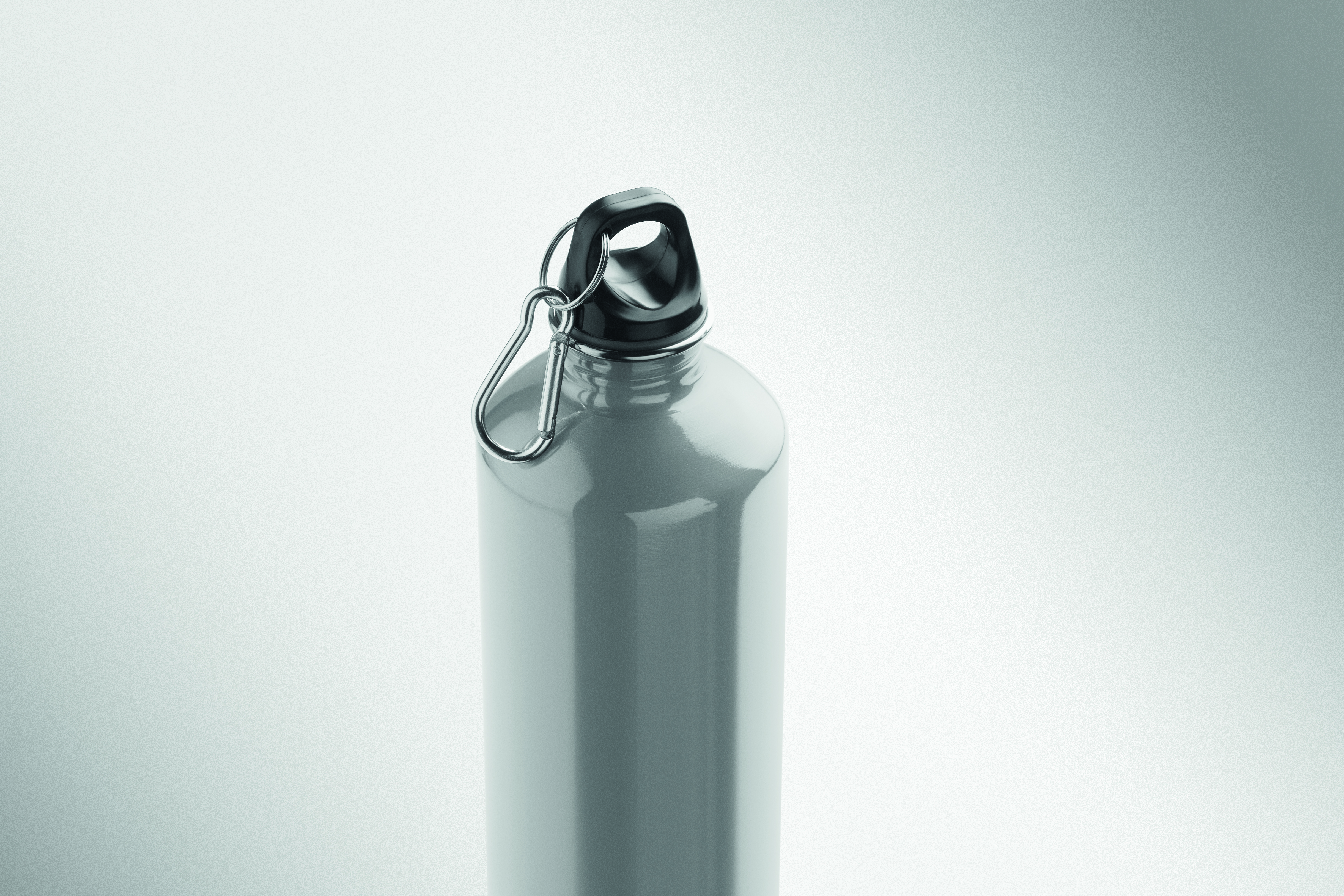 Edelstahl Trinkflasche 1000 ml einwandig mit Karabiner, bedruckbar