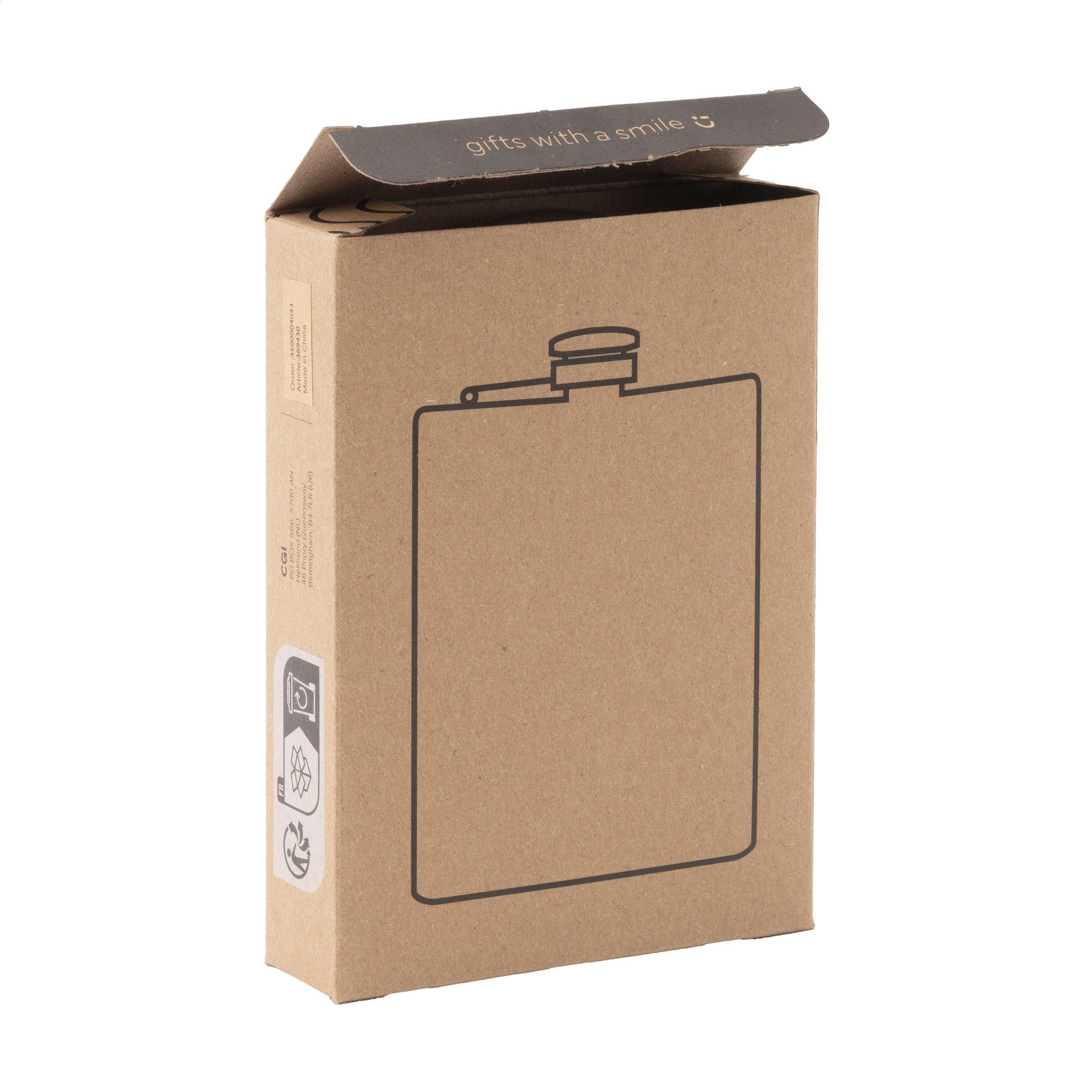 Flachmann HipFlask 200 ml Edelstahl, gebürstet – bedruckbar