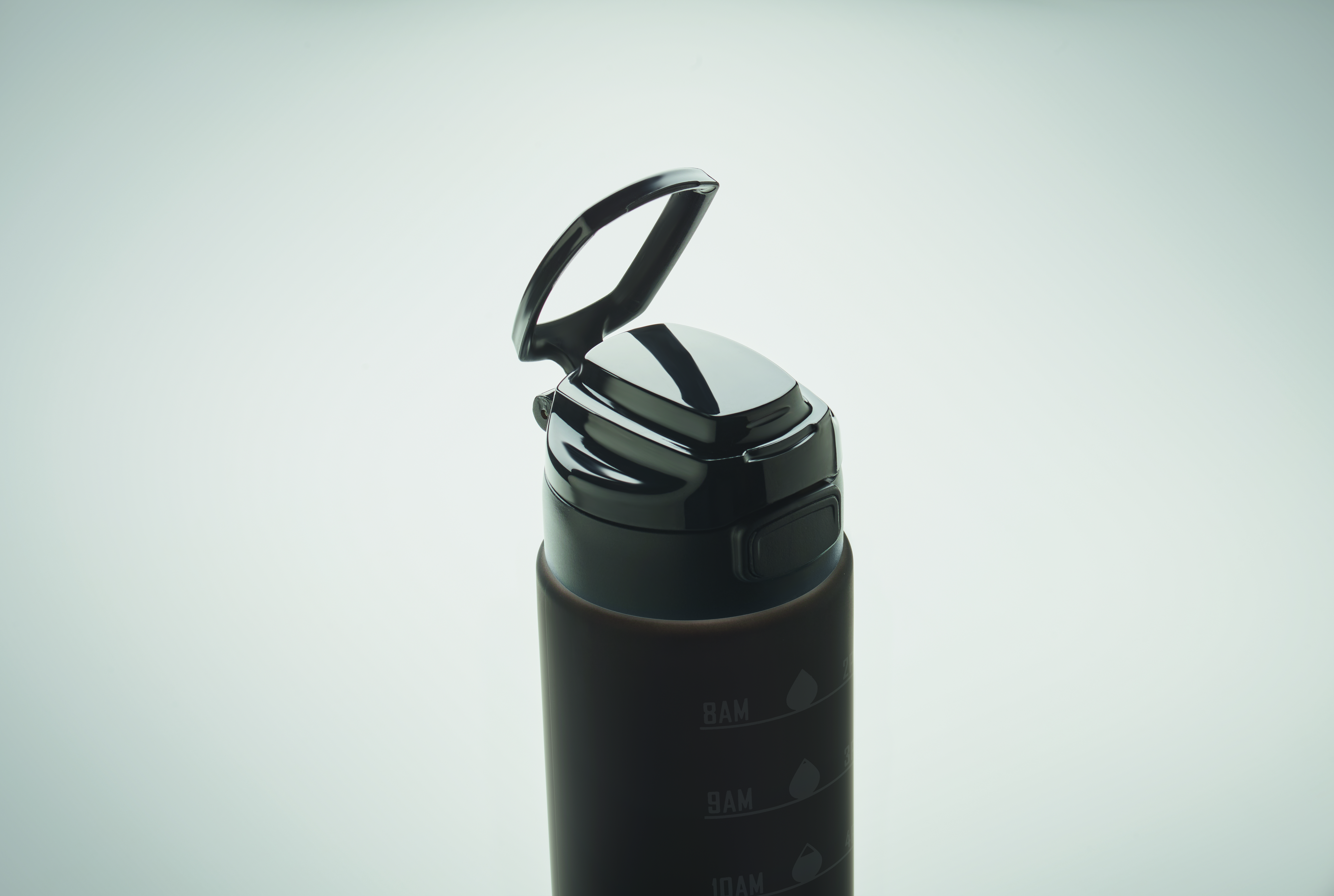 Sport-Trinkflasche RPET 1L LEVEL mit Zeitmarkierung & Flip-Top