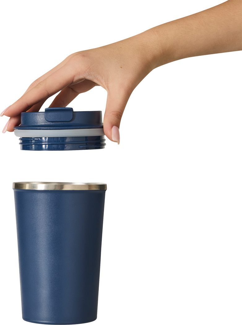 Vakuum-Isolierbecher VELOMUG 350 ml Edelstahl, doppelwandig, bedruckbar