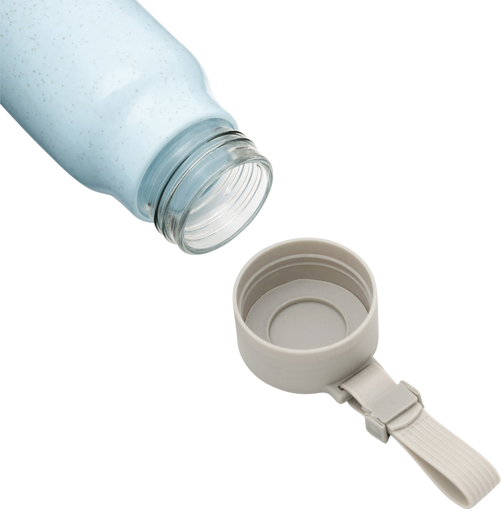 Glas-Trinkflasche ECO DRINK 300 ml mit Kunststoff-Ummantelung