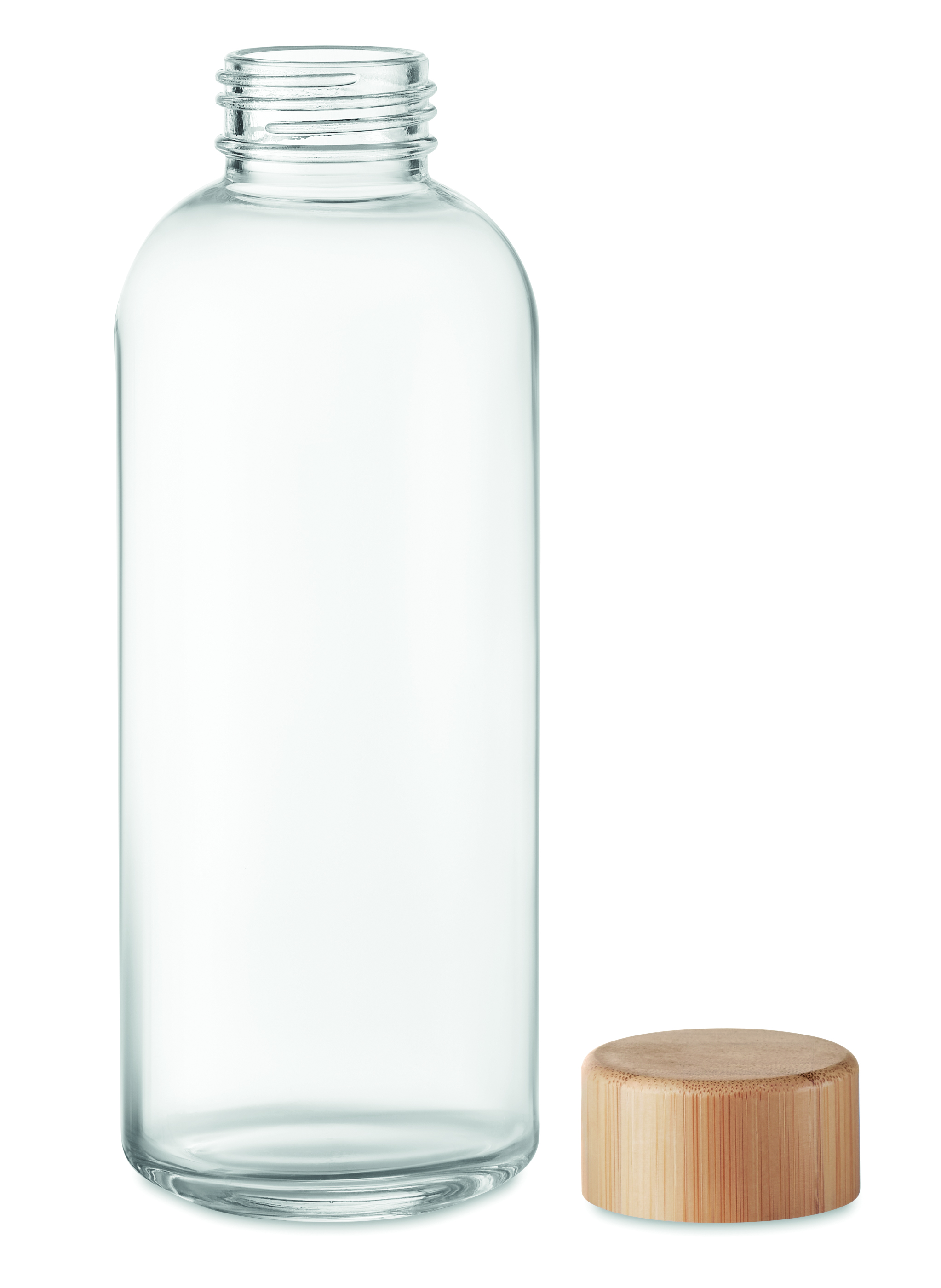 Glas-Trinkflasche 650 ml FRISIAN mit Bambus-Verschluss, bedruckbar