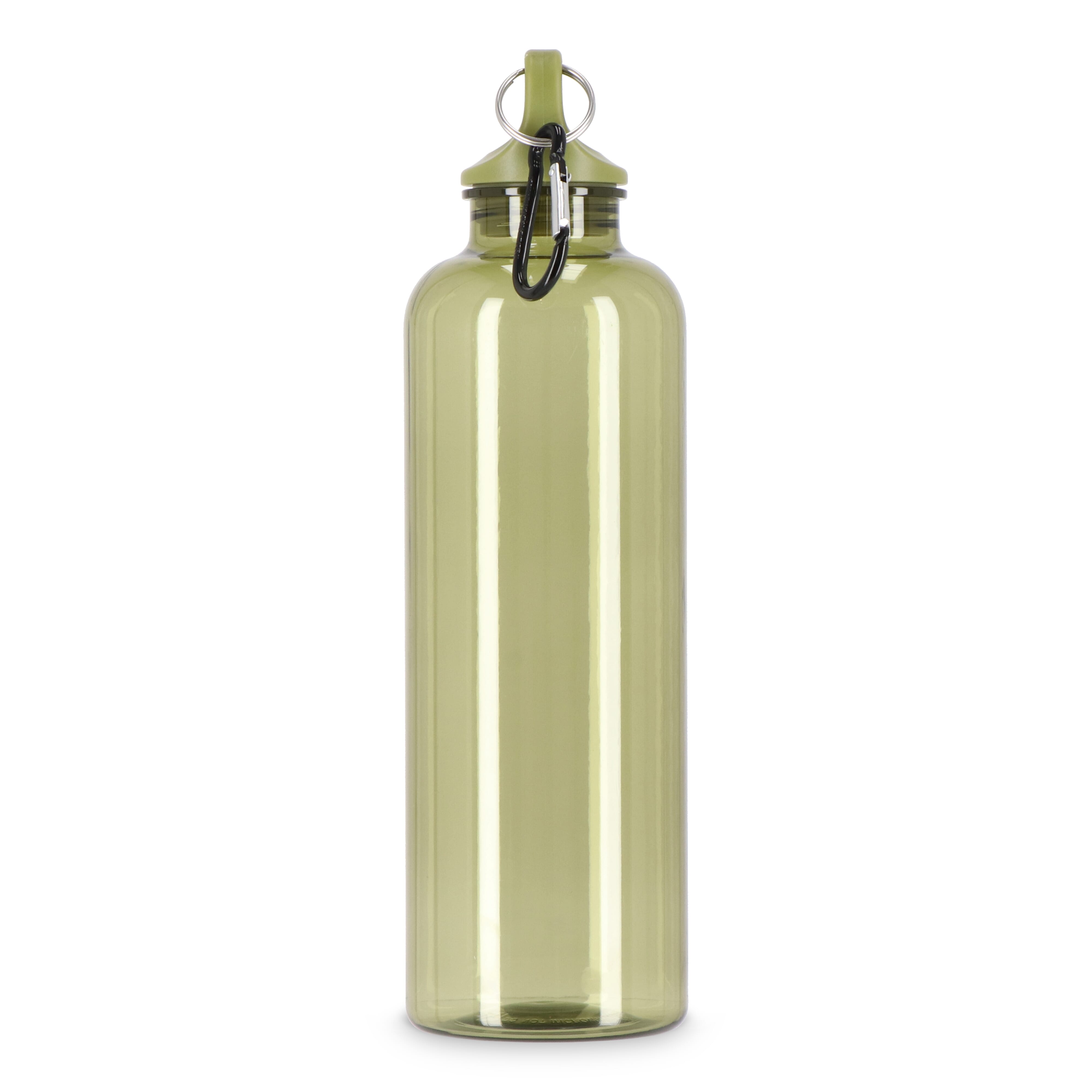 Trinkflasche R-PET 750 ml mit Karabiner – bedruckbar als Werbeartikel