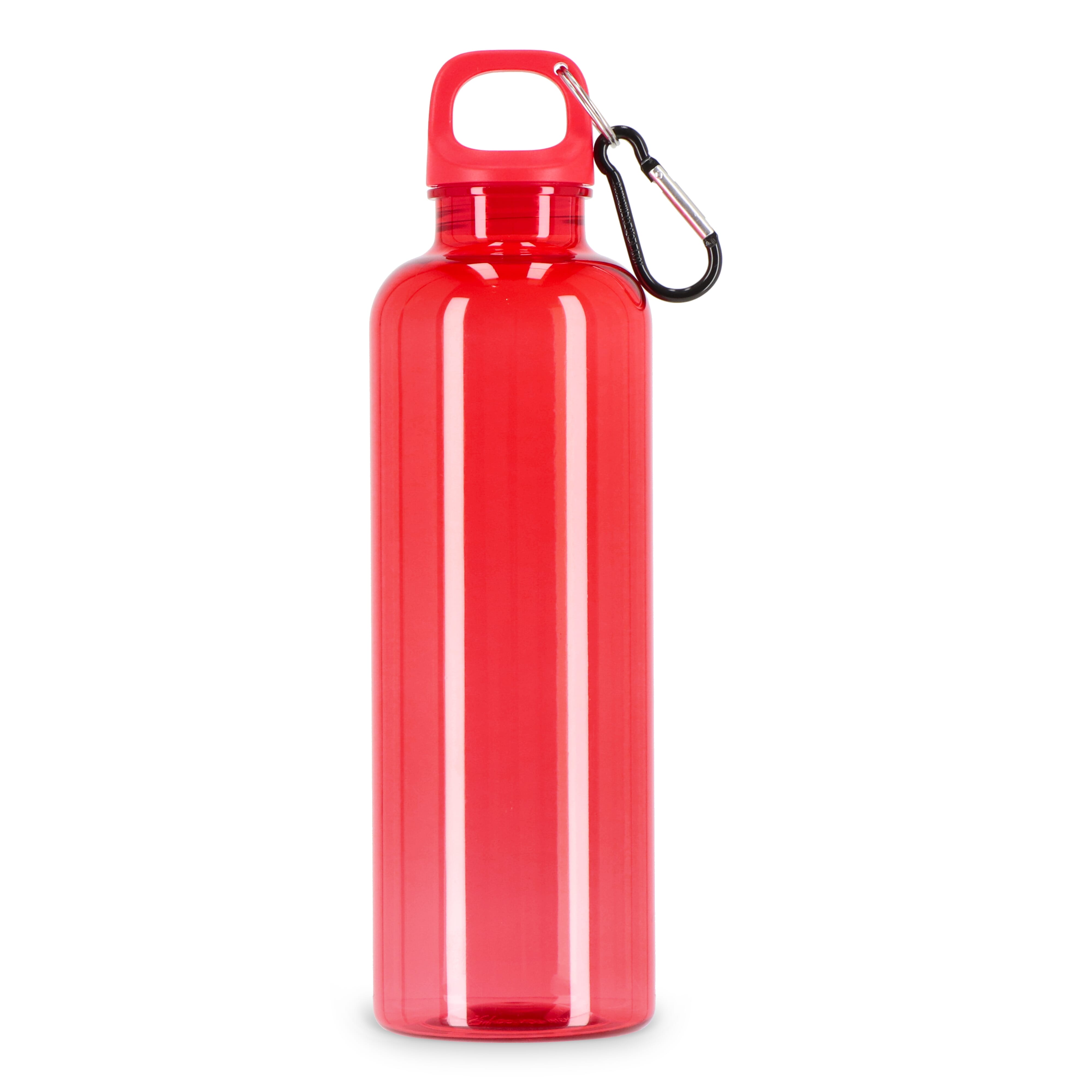 Trinkflasche R-PET 750 ml mit Karabiner – bedruckbar als Werbeartikel