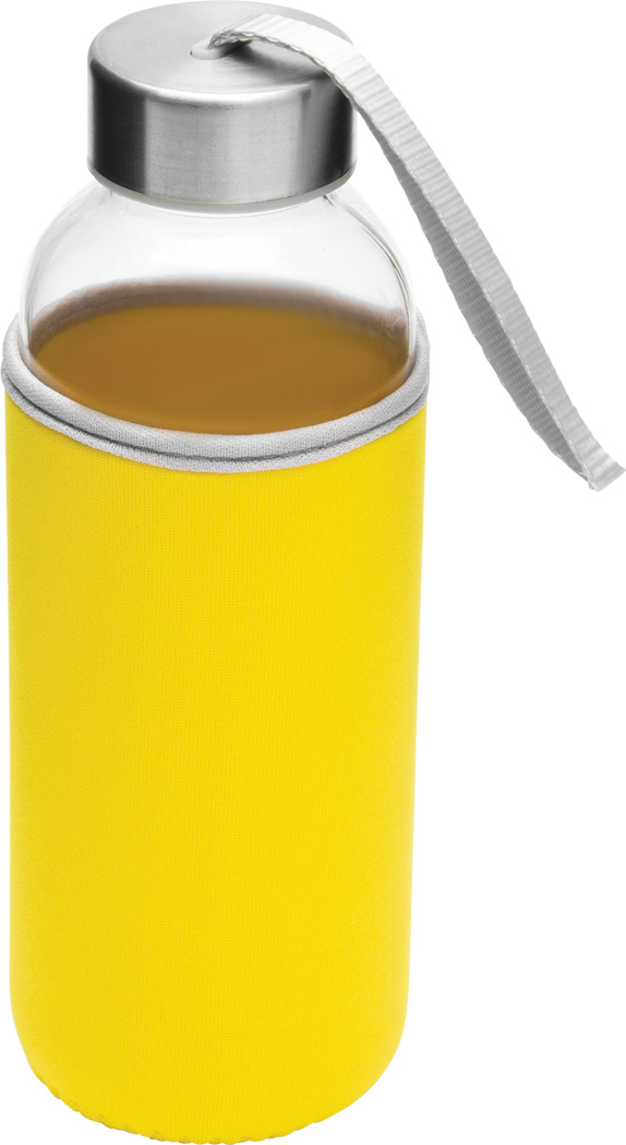 Glas-Trinkflasche TAKE WELL 450 ml mit Schutzhülle, bedruckbar