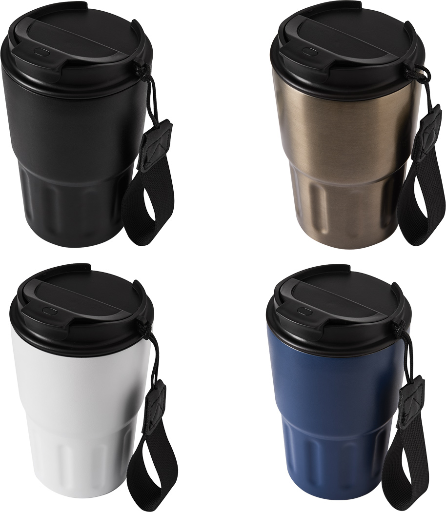 Vakuum-Trinkbecher TRAVEL MUG Edelstahl 400 ml, doppelwandig – bedruckbar