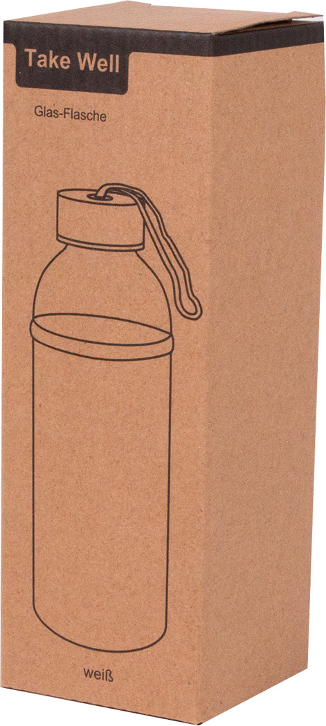 Glas-Trinkflasche TAKE WELL 450 ml mit Schutzhülle, bedruckbar