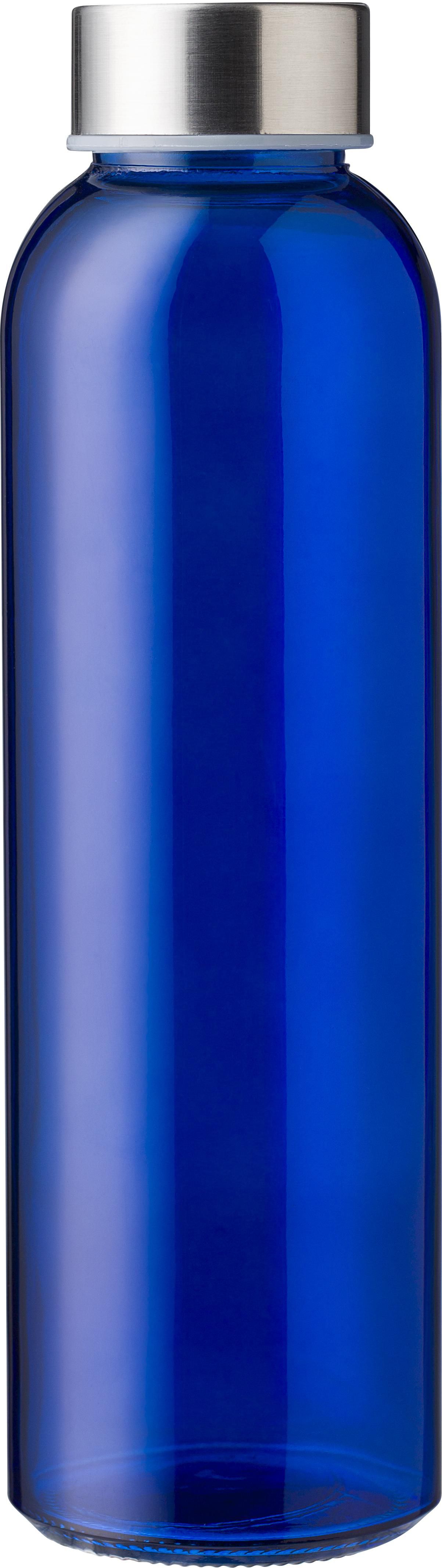 Glas-Trinkflasche 500 ml Maxwell – Werbeflasche mit Edelstahldeckel