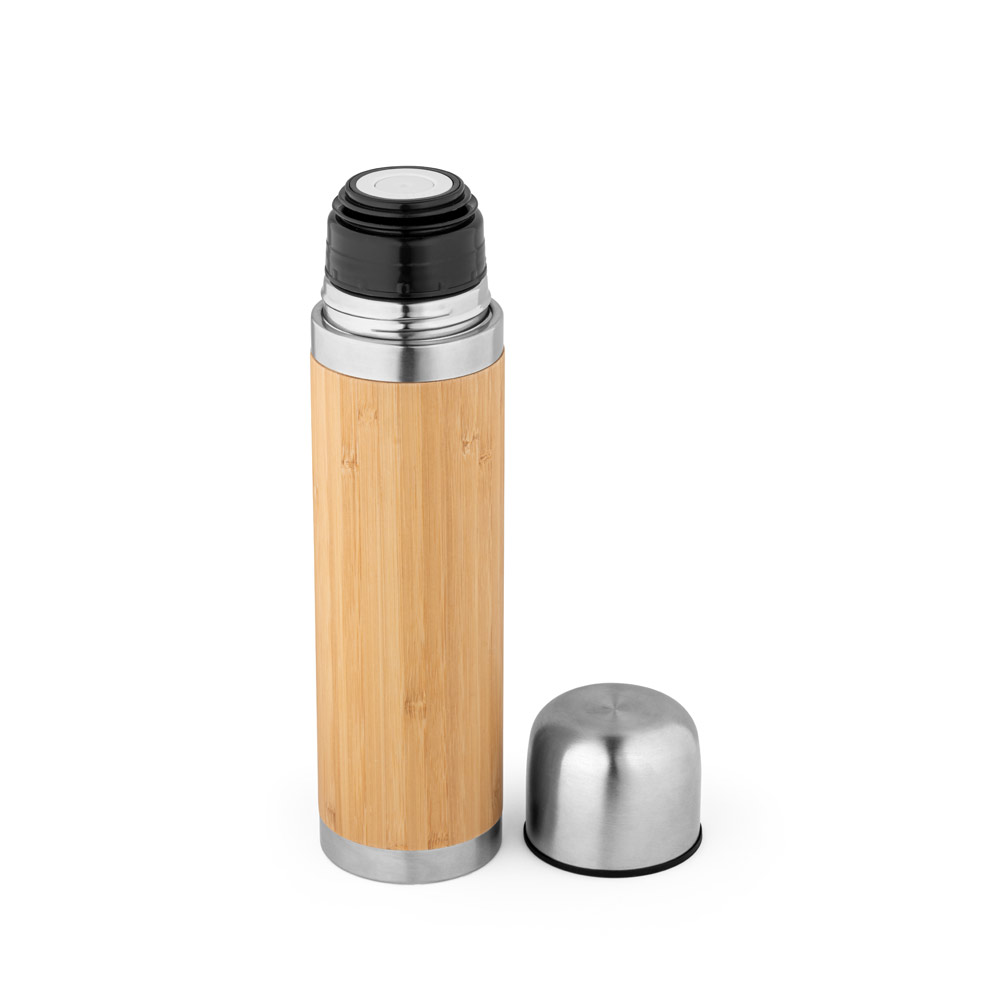 Thermoskanne CEYLON 450 ml – Edelstahl & Bambus, bedruckbar