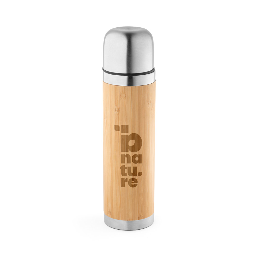 Thermoskanne CEYLON 450 ml – Edelstahl & Bambus, bedruckbar