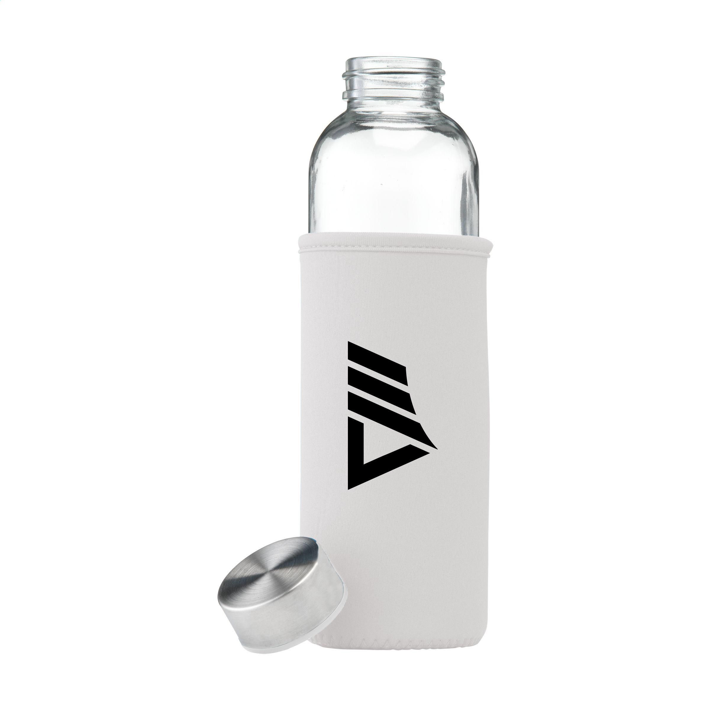 Glas-Trinkflasche 500 ml Senga mit Neoprenhülle, bedruckbar