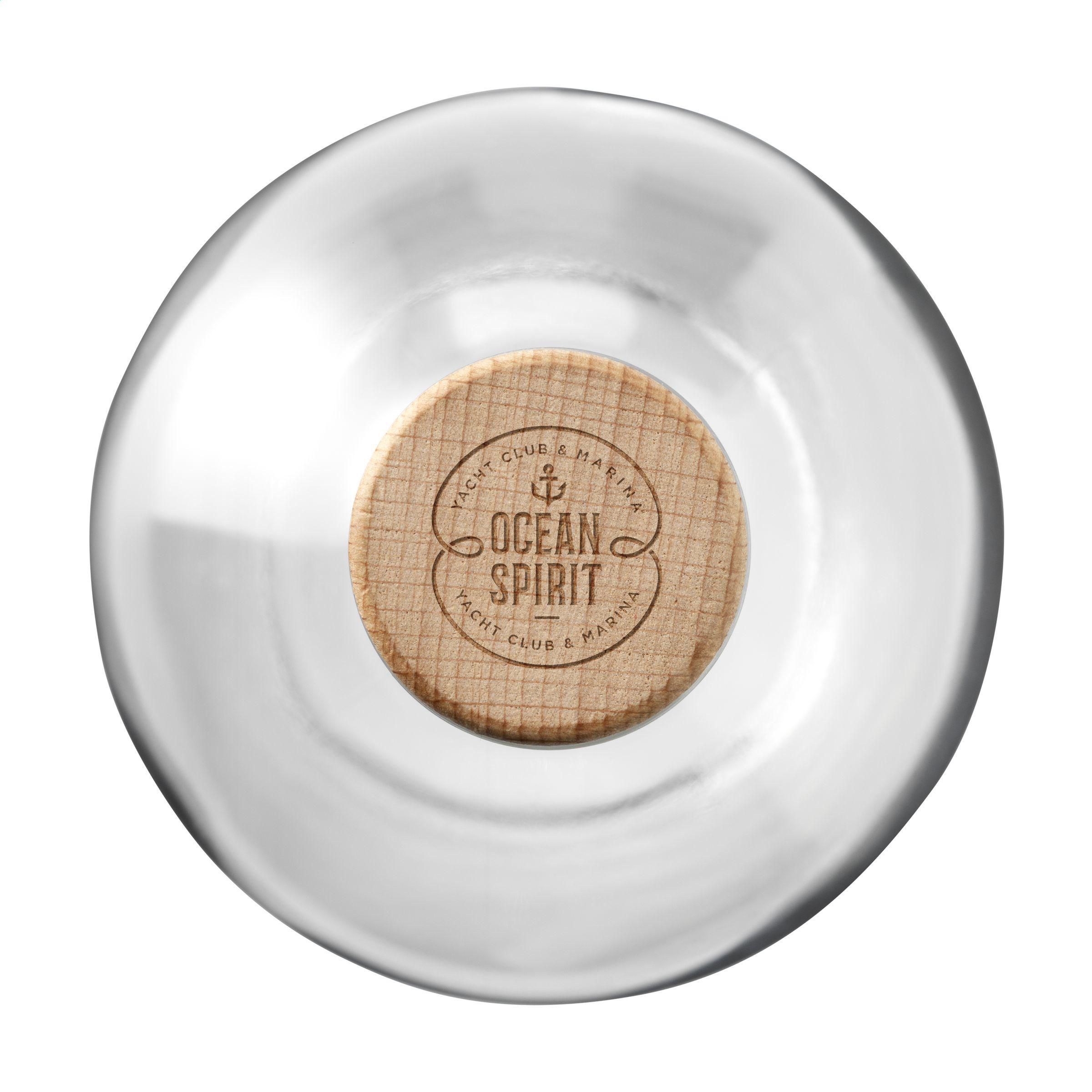 Glasflasche Helsinki 700 ml mit Holz-Korkverschluss bedruckbar