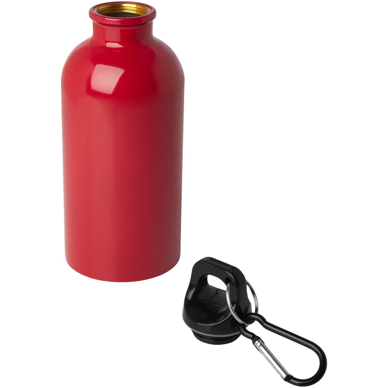 Edelstahl-Trinkflasche Oregon 400 ml, einwandig, mit Karabinerhaken