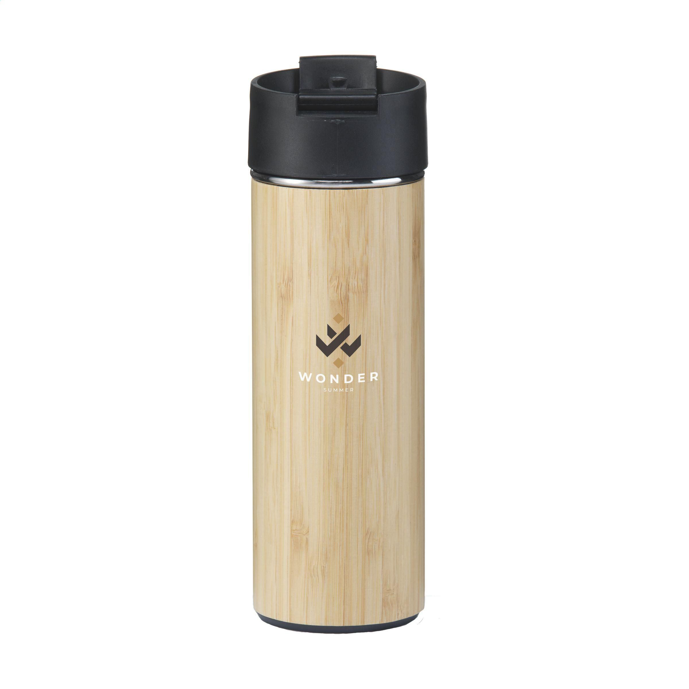 Thermoflasche Sakura 360 ml Edelstahl mit Bambus & Teesieb